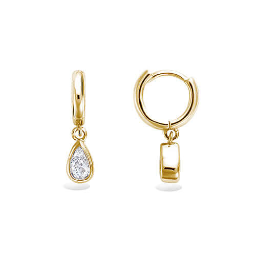 Le Marshand® - Joyería en plata 925, chapado en Oro 24K - Arito Gota Gruesa (Blanco) - Diseños propios - Brazaletes, pulseras, collares y pendientes - Joyería online - Mallorca