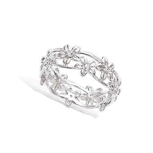 Le Marshand® - Joyería en plata 925, chapado en Oro 24K - Anillo Corona de Flores (Plata 925) - Diseños propios - Brazaletes, pulseras, collares y pendientes - Joyería online - Mallorca