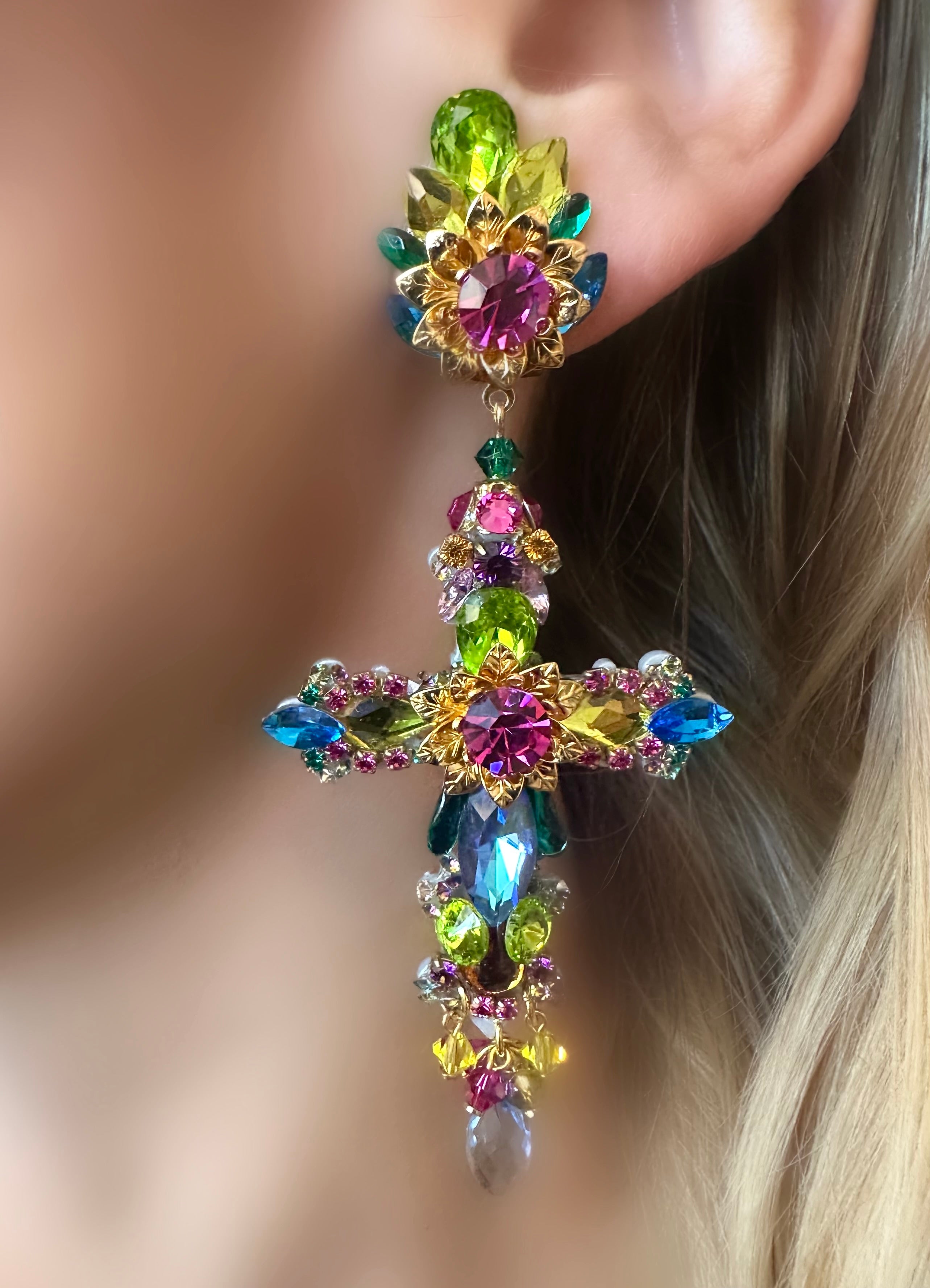 Paradise Cross Earrings