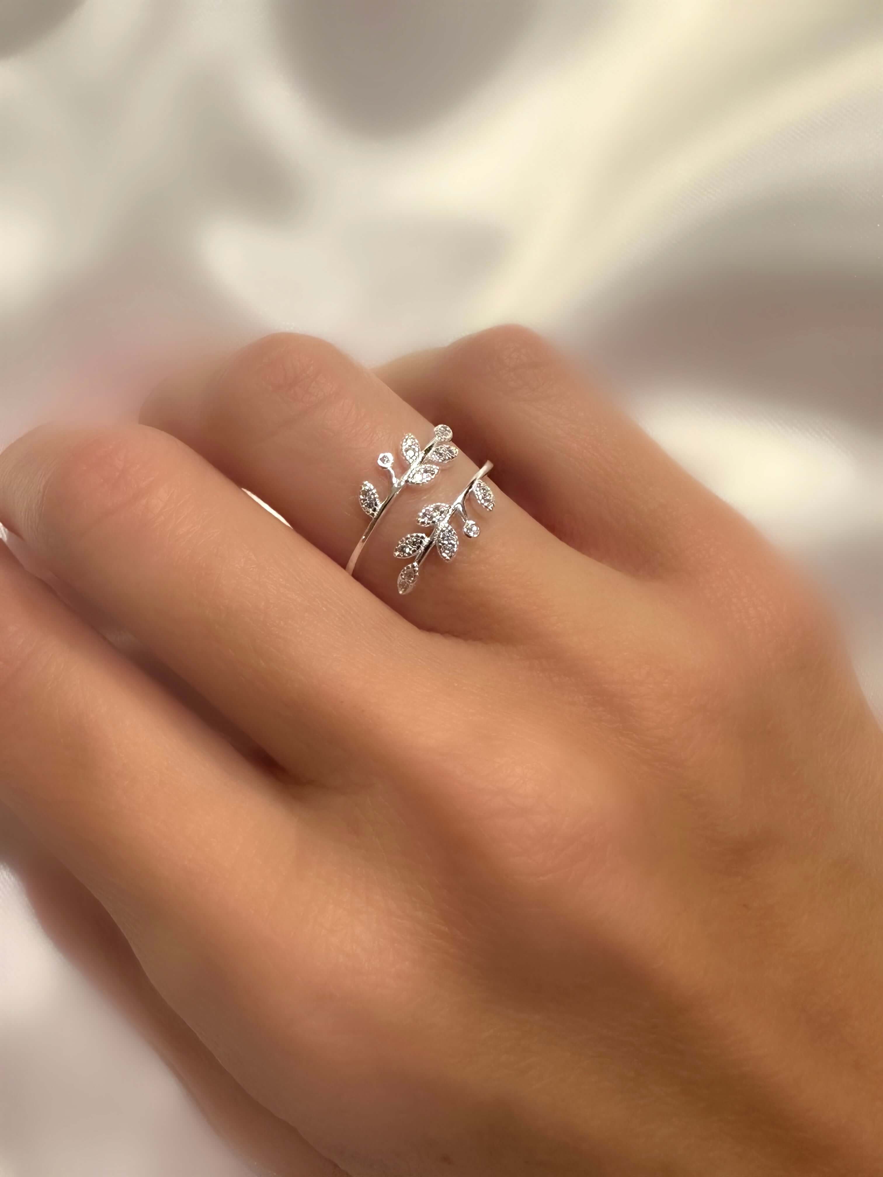 Anillo Olivo (ajustable) (Plata 925)