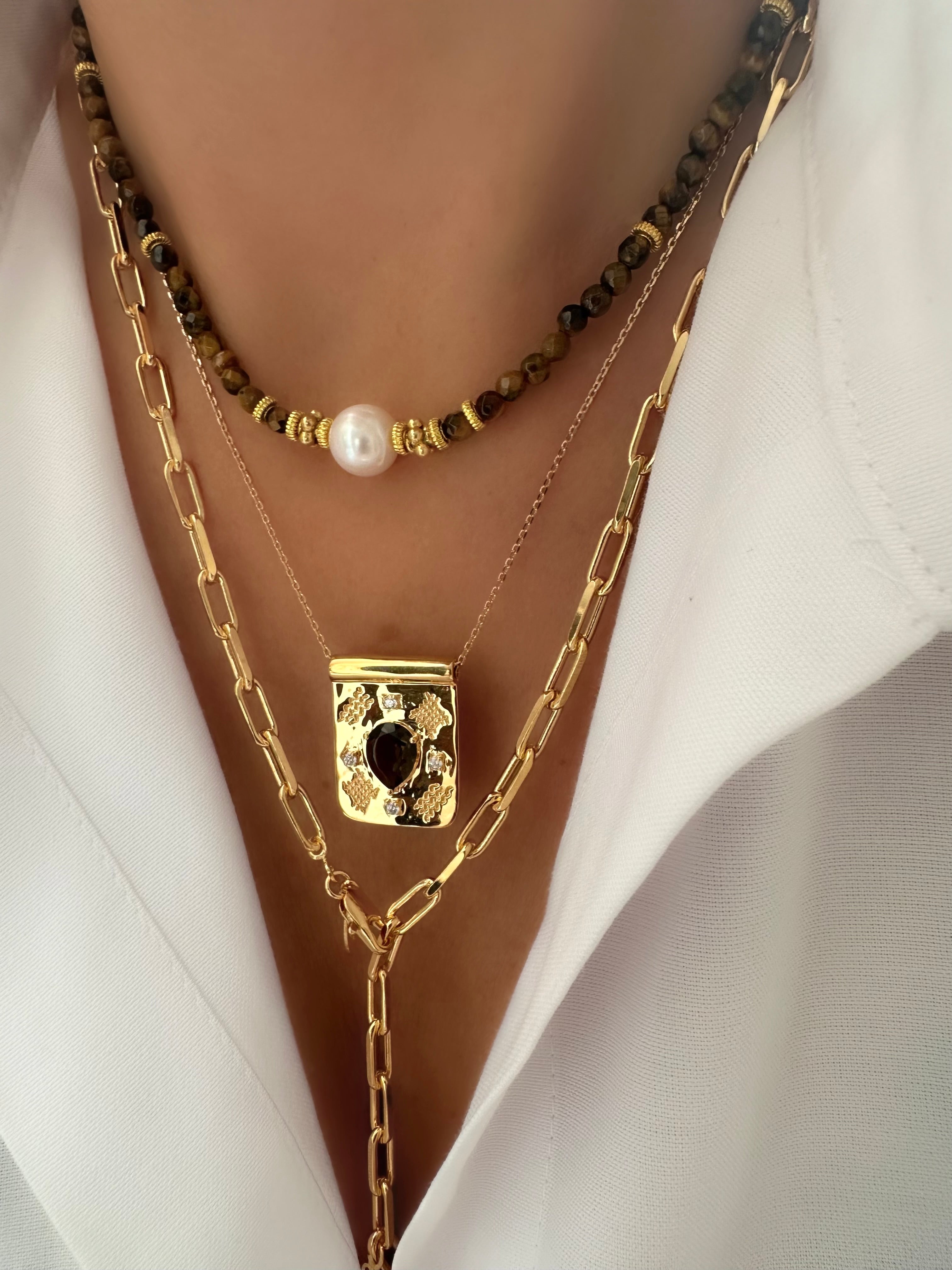 Demian II Braune Halskette