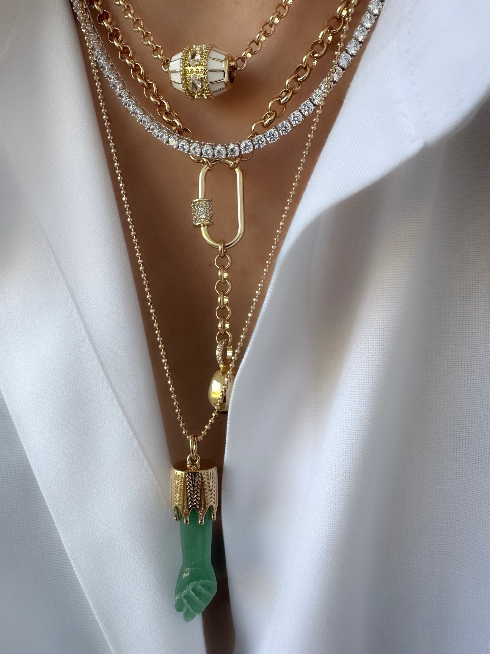 Collar Mano Figa (Aventurina)