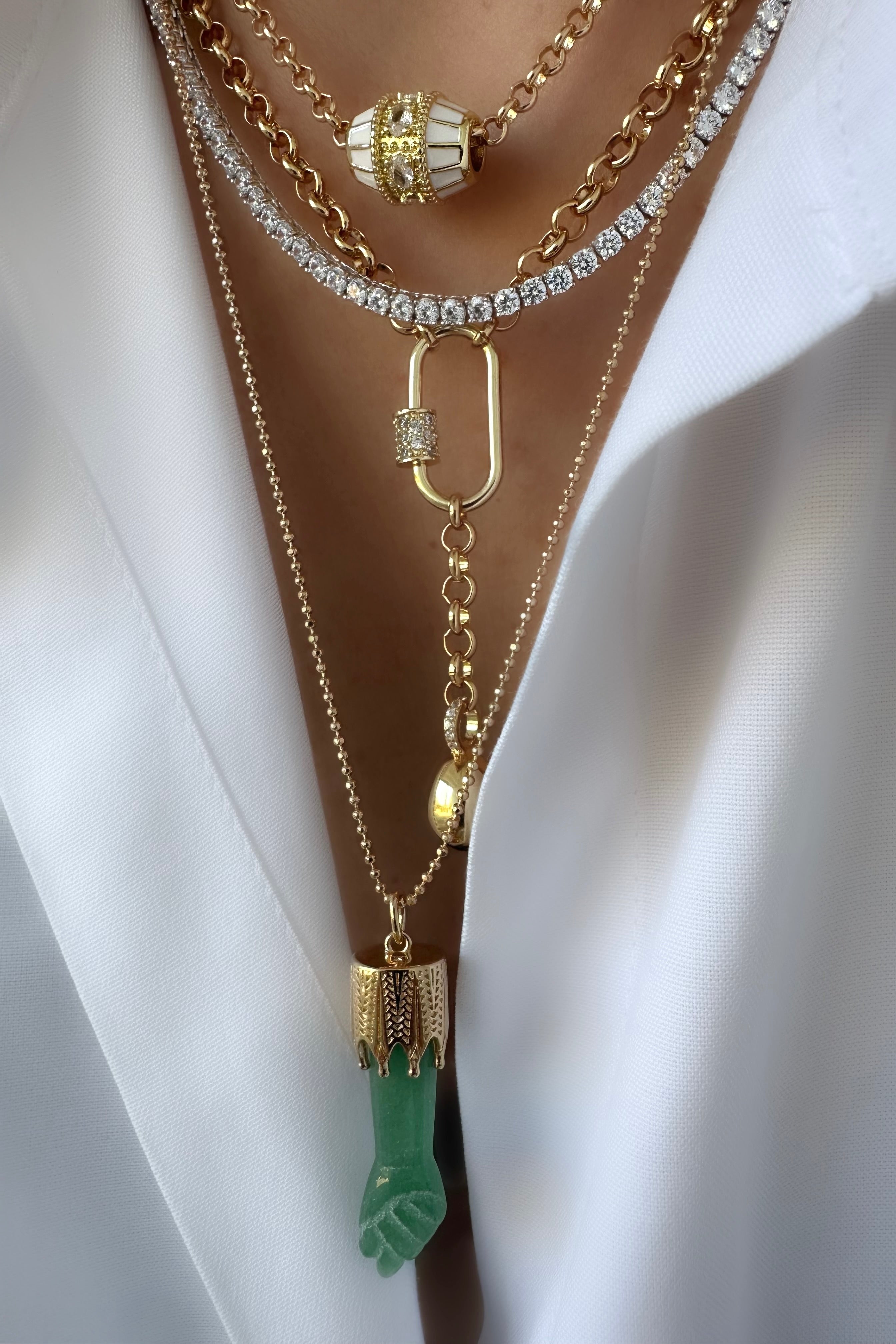 Collar Mano Figa (Aventurina)