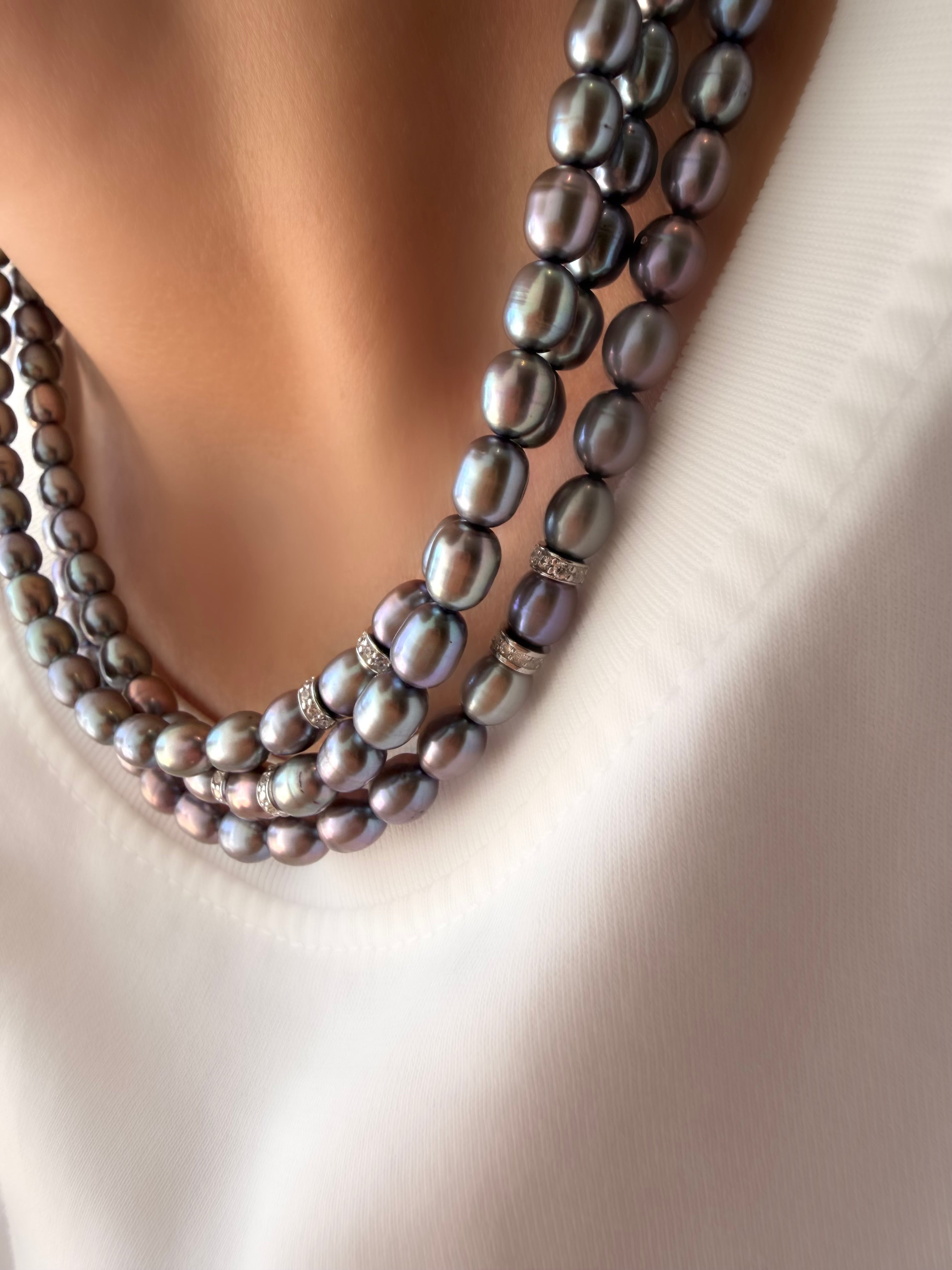 Collar Dolce Grey (Plata 925 y Perlas naturales)