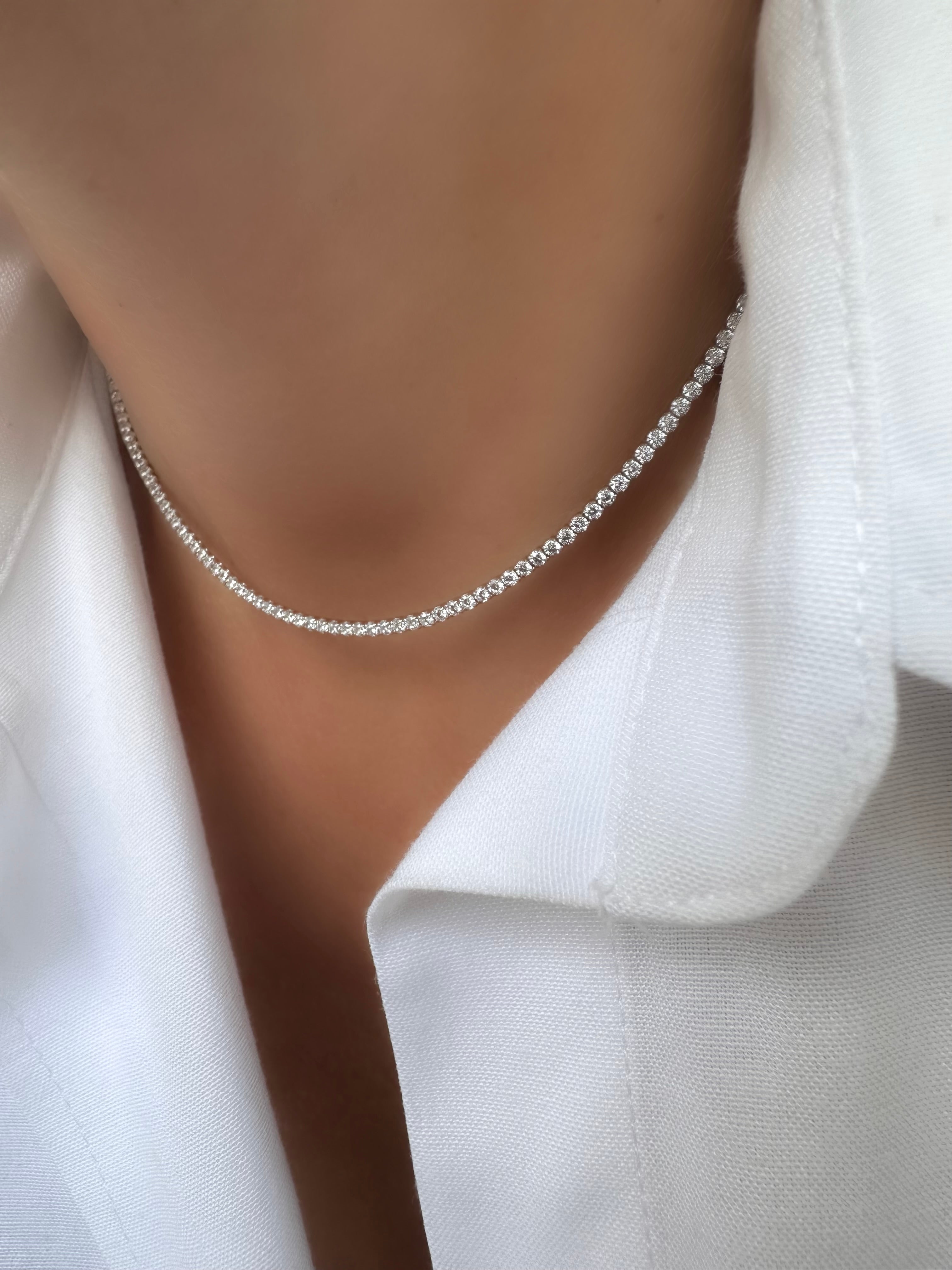 Riviere-Choker Teddy (Blau) (925er Sterlingsilber)