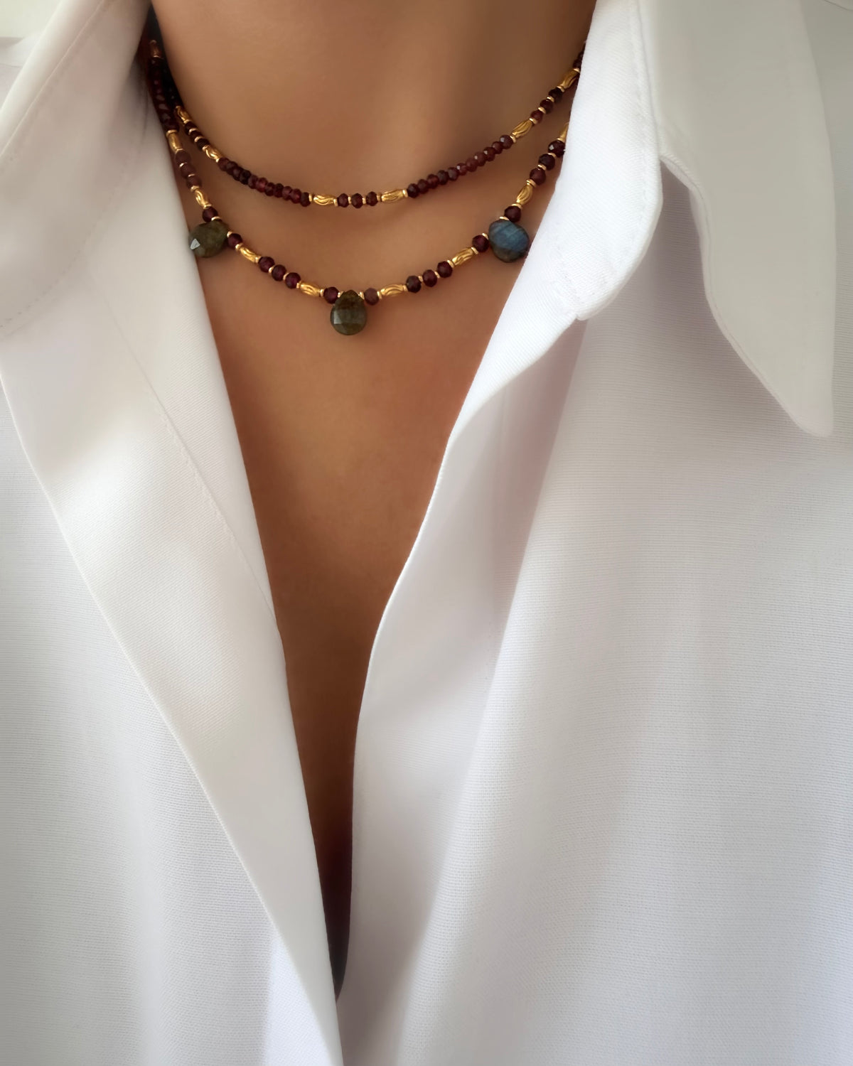 Stones Silence Drops Necklace