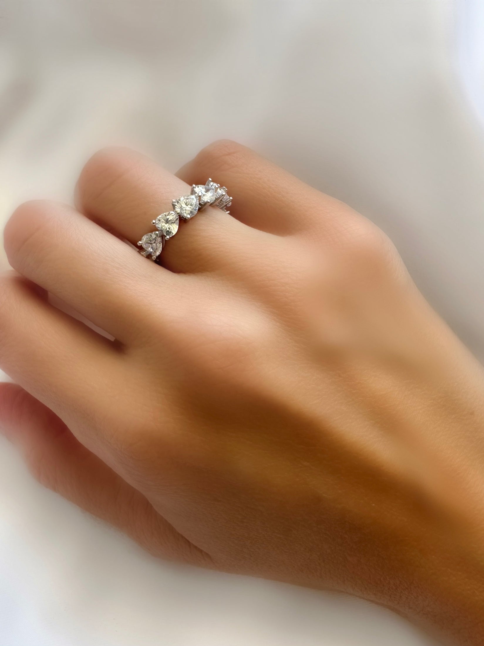 Riviere heart ring (925 Silver)