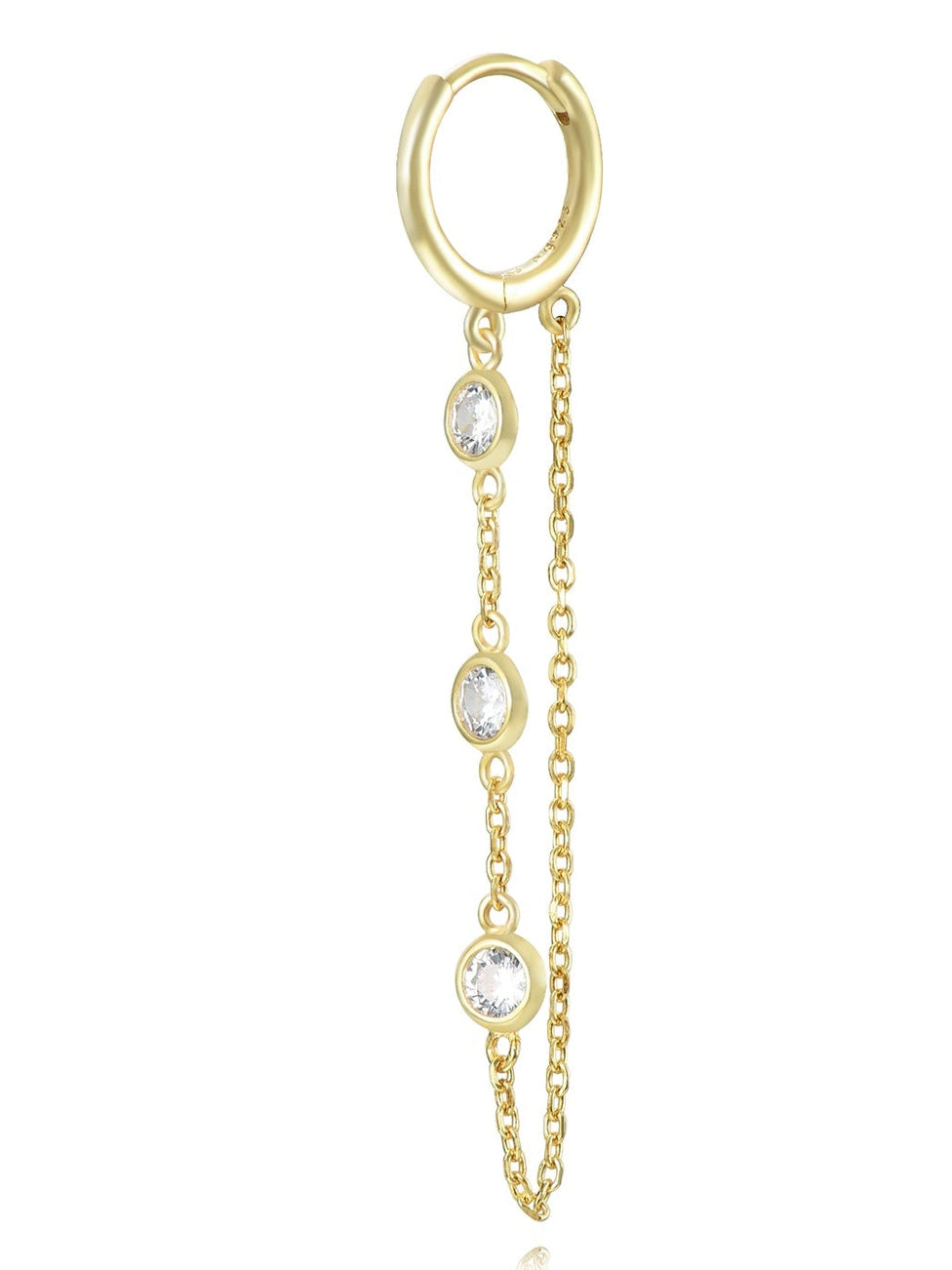 Lux Chain Zircon Hoop Earring