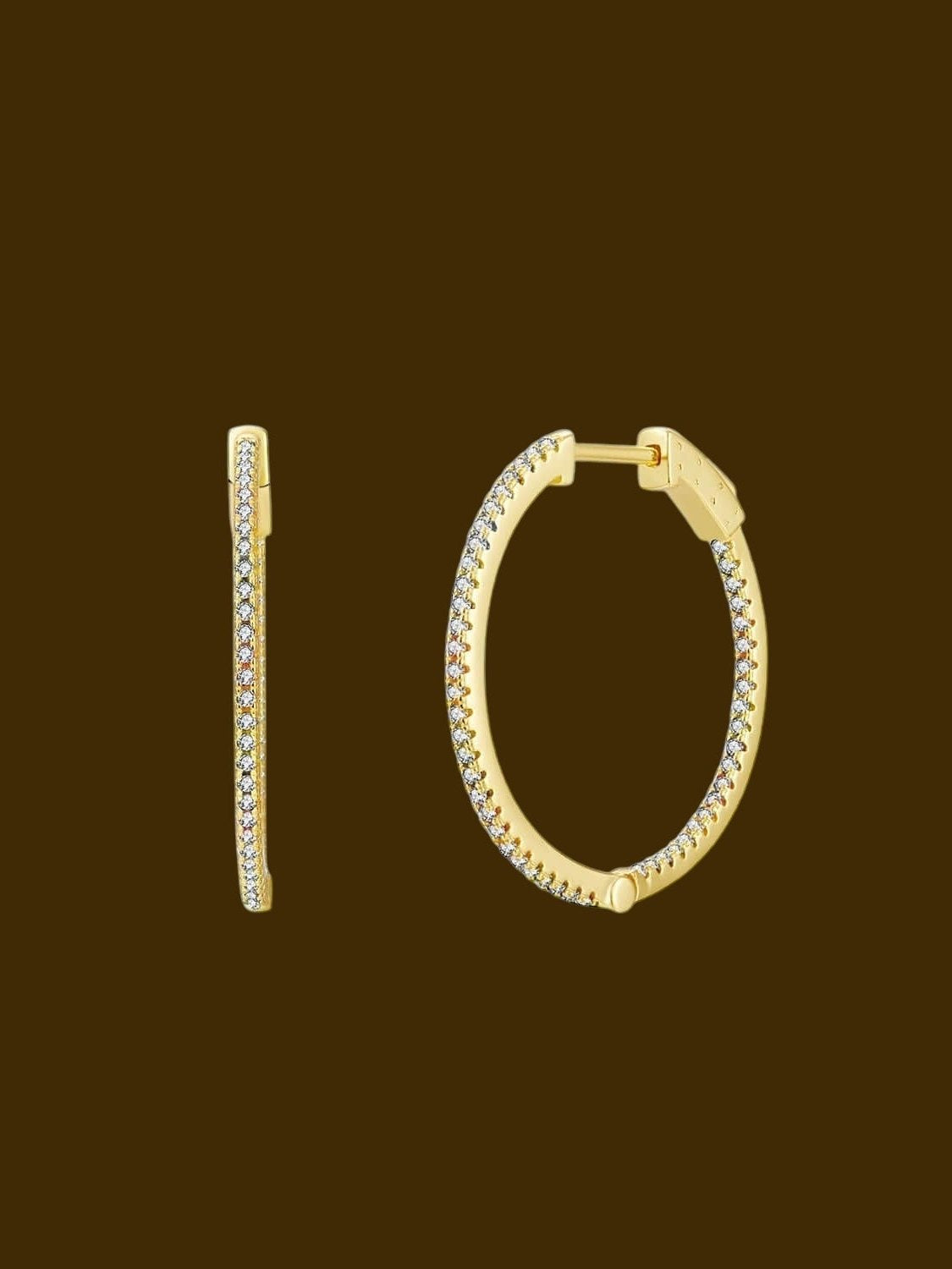 Dünne Creolen Circ 35 (vergoldetes Silber)