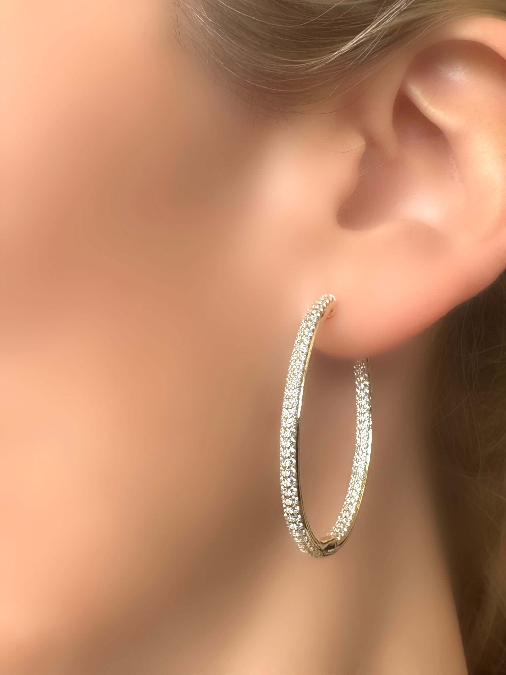 Splendor Oval 40 Creolen (vergoldetes Silber)