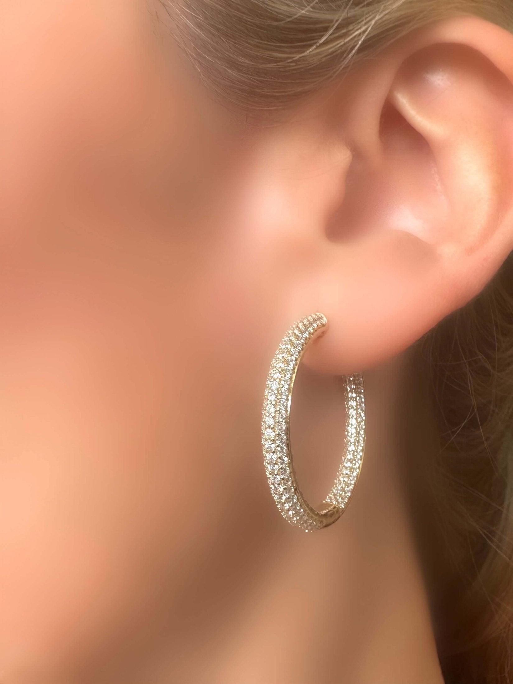 Splendor Round 35 Creolen (vergoldetes Silber)