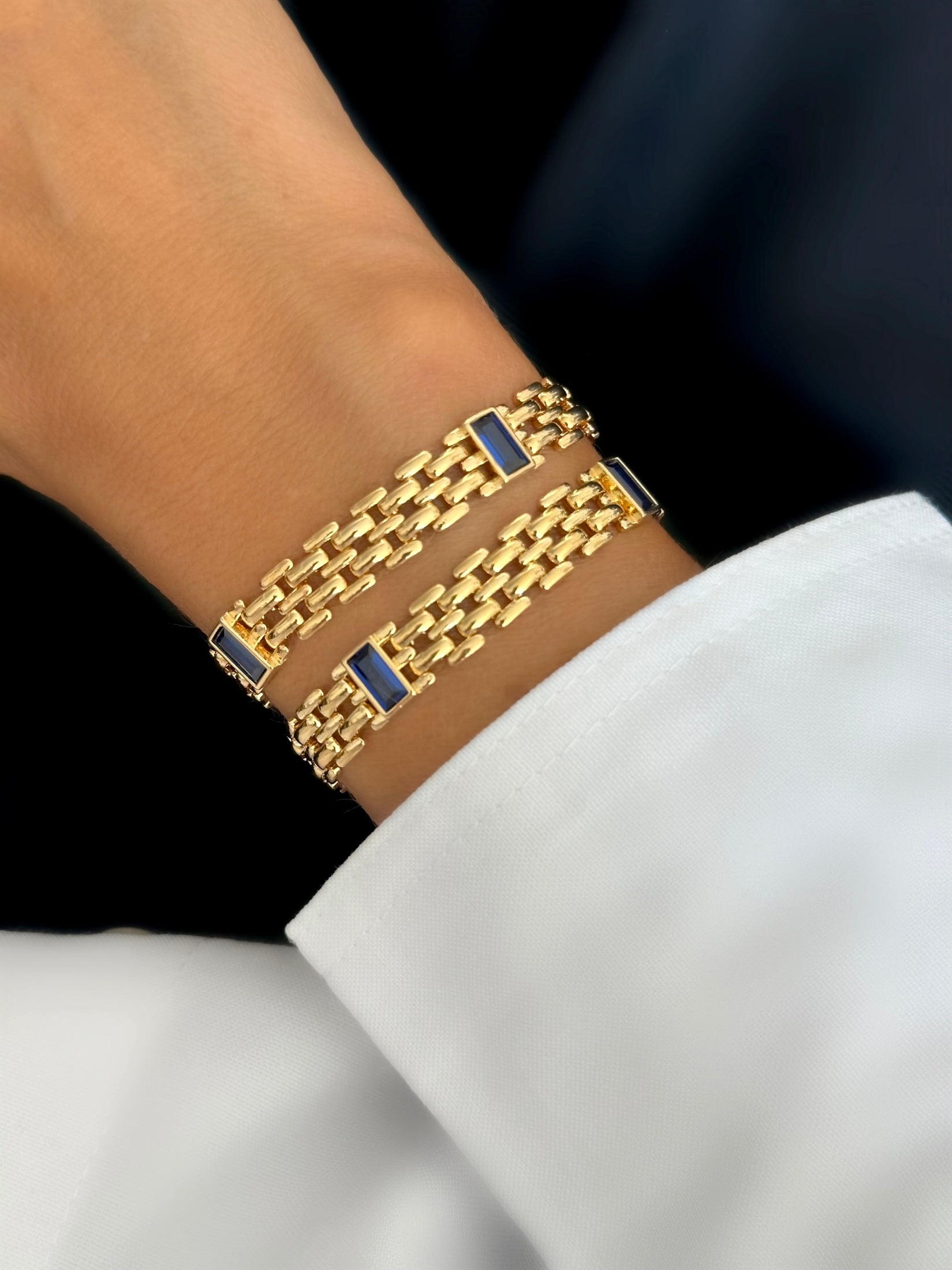 Leoni Baguette Bracelet (Blue)