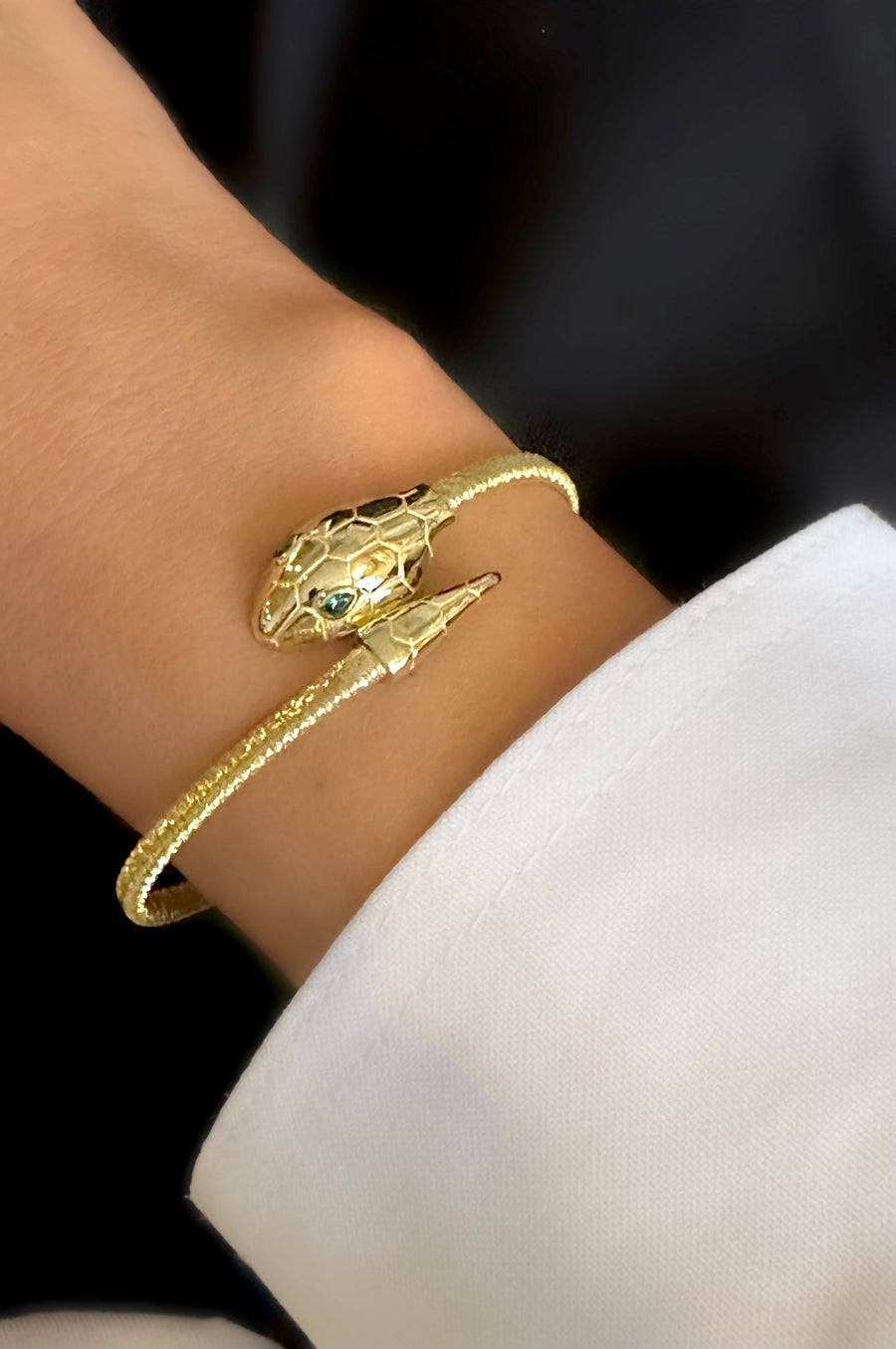 Βραχιόλι Snake Diamond (Ασήμι 925 επιχρυσωμένο με χρυσό 24Κ)