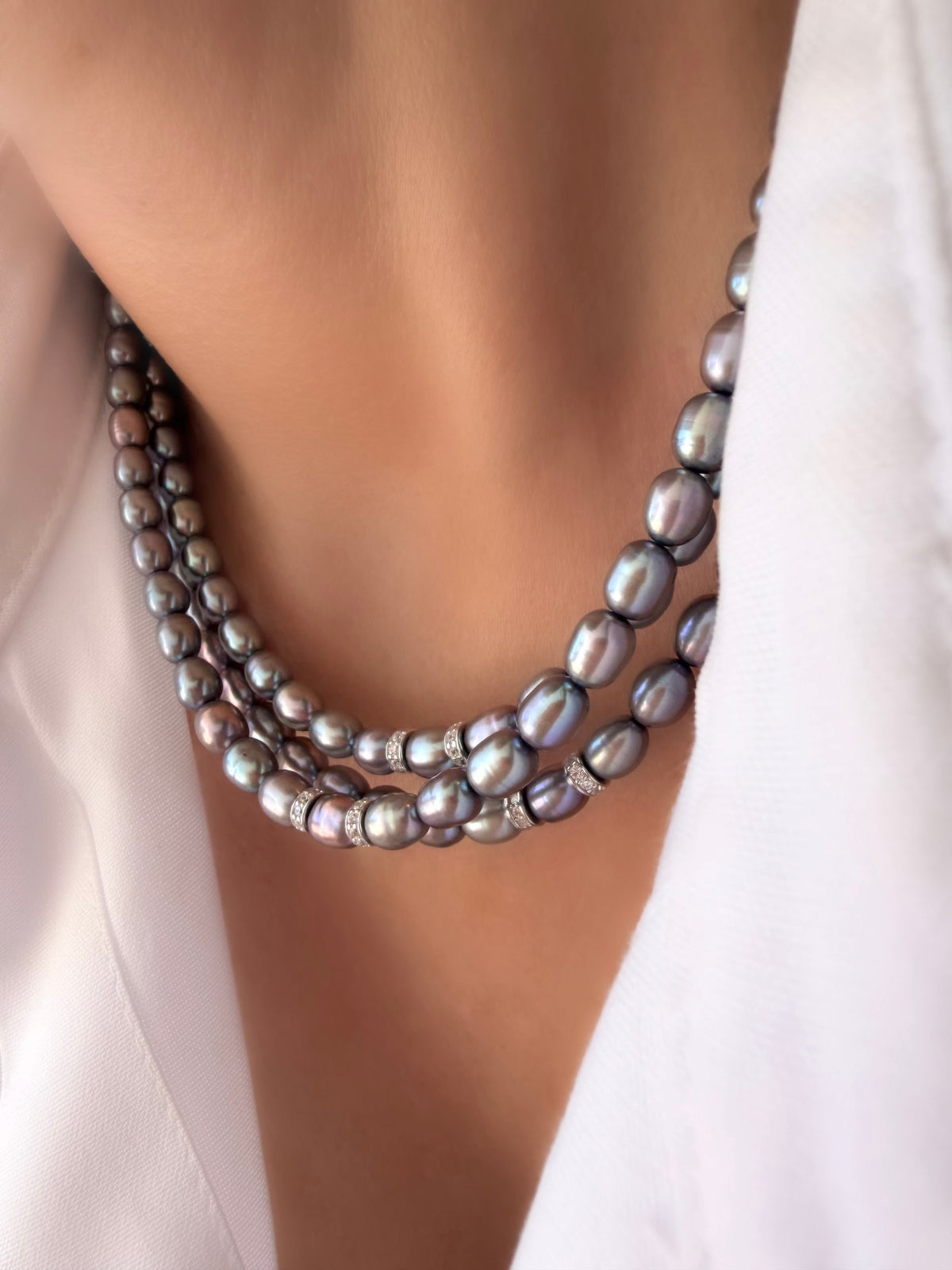 Dolce Grey Halskette - Perle und 925er Silber