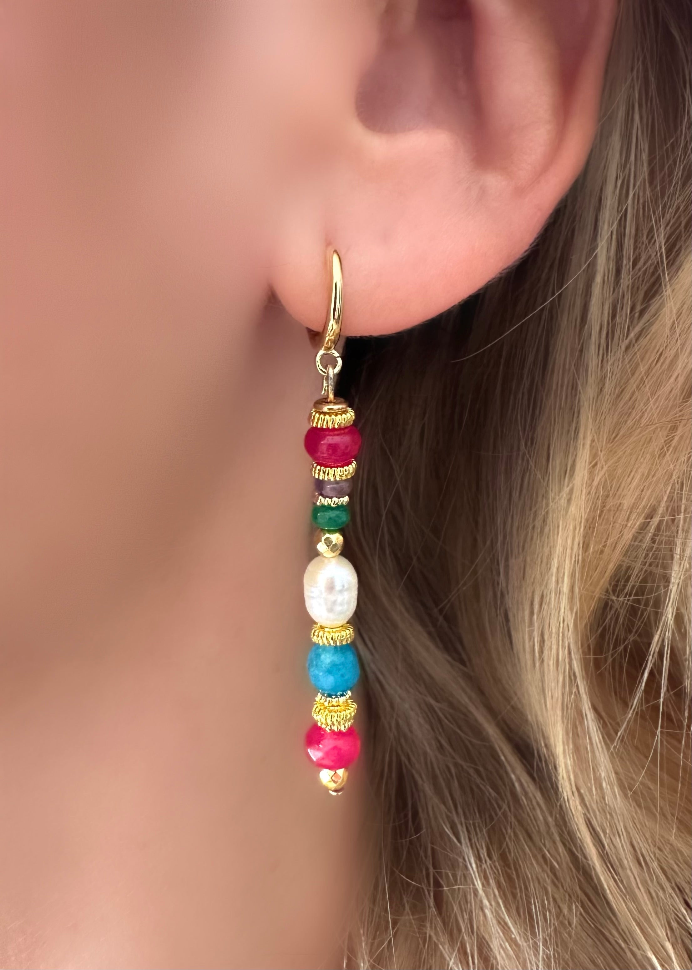 Pendientes Messy Pearl Blue