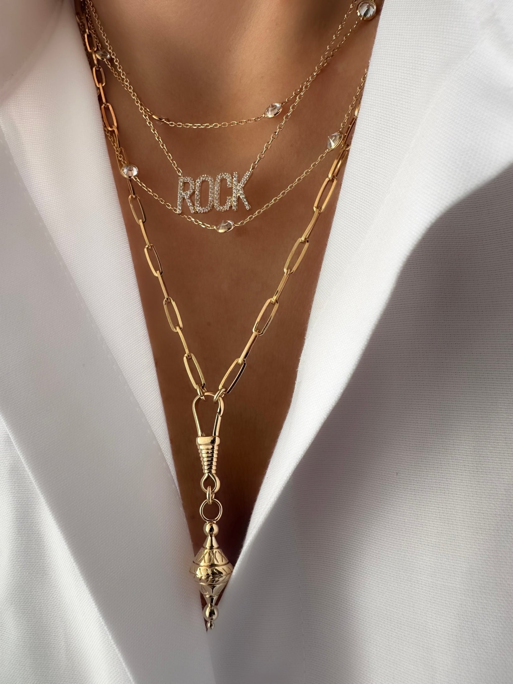 Salem Large Space Necklace (24k Gold Plated Silver)