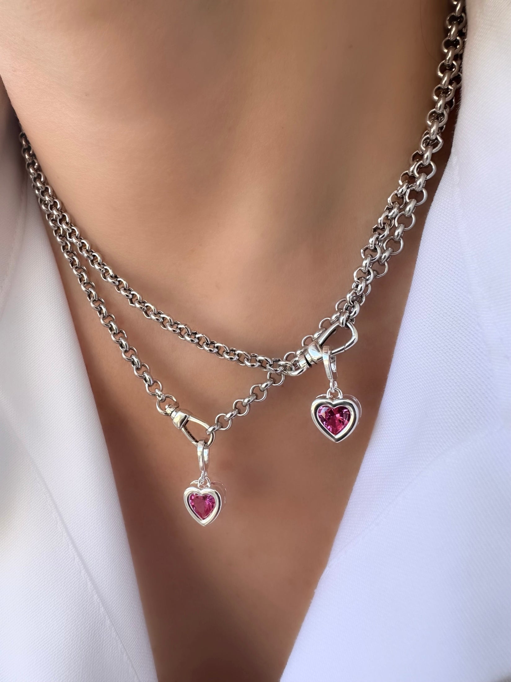 Allure Passion Necklace (Pink) (925 Sterling Silver)