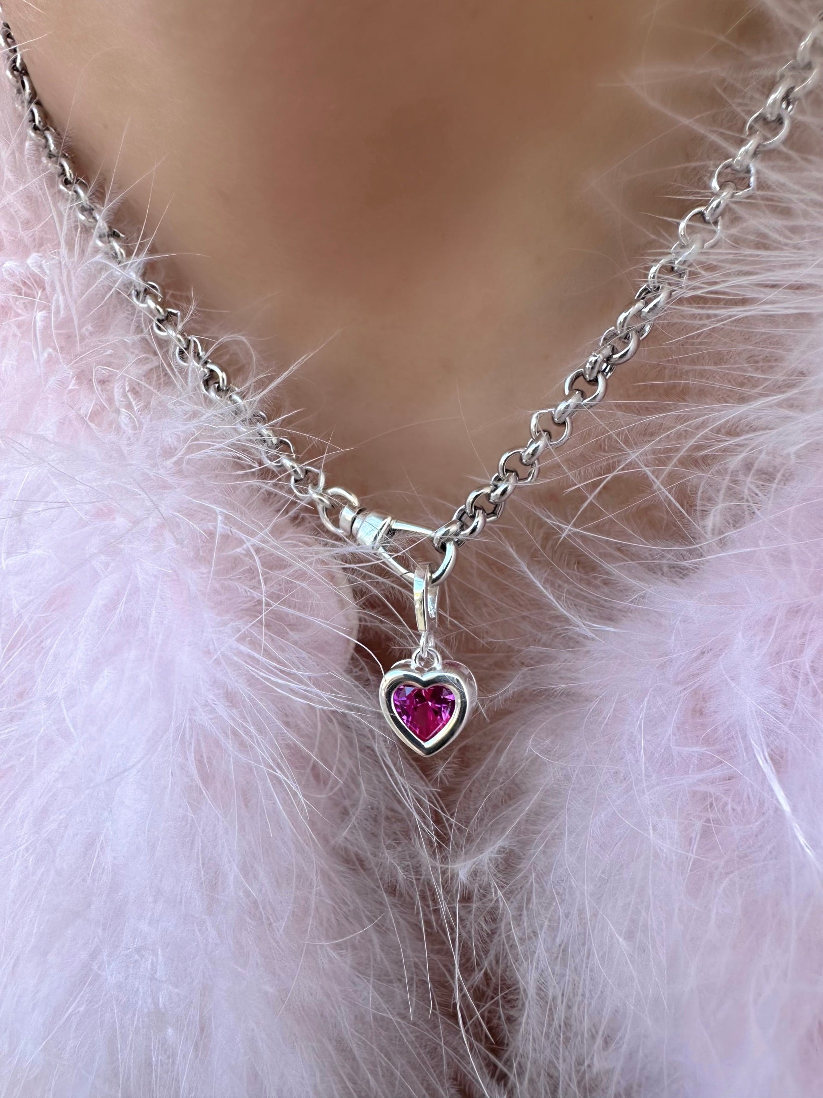 Allure Passion Necklace (Pink) (925 Sterling Silver)