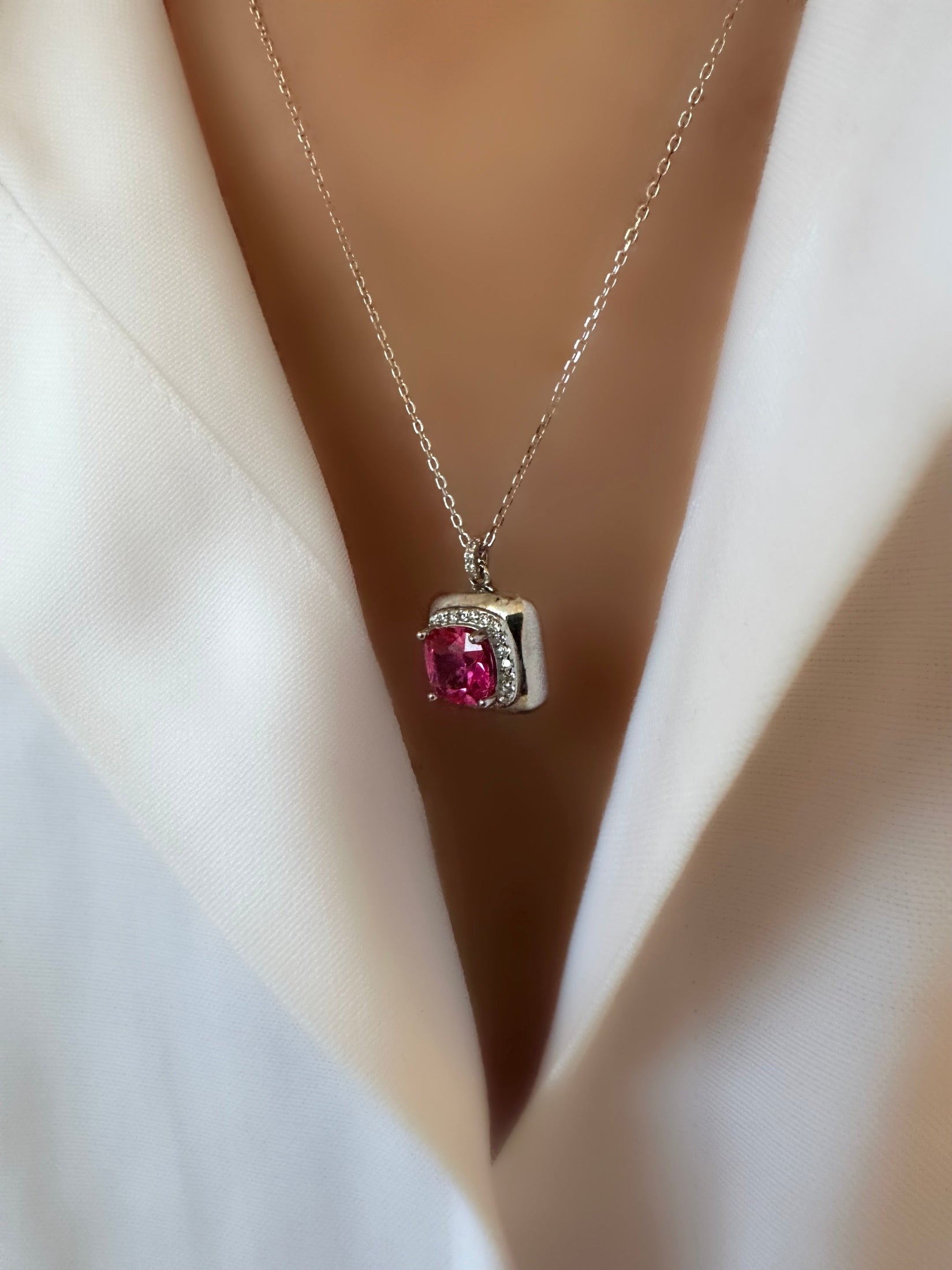 Collar Carly (Rosa) (Plata 925) (RBJ*)