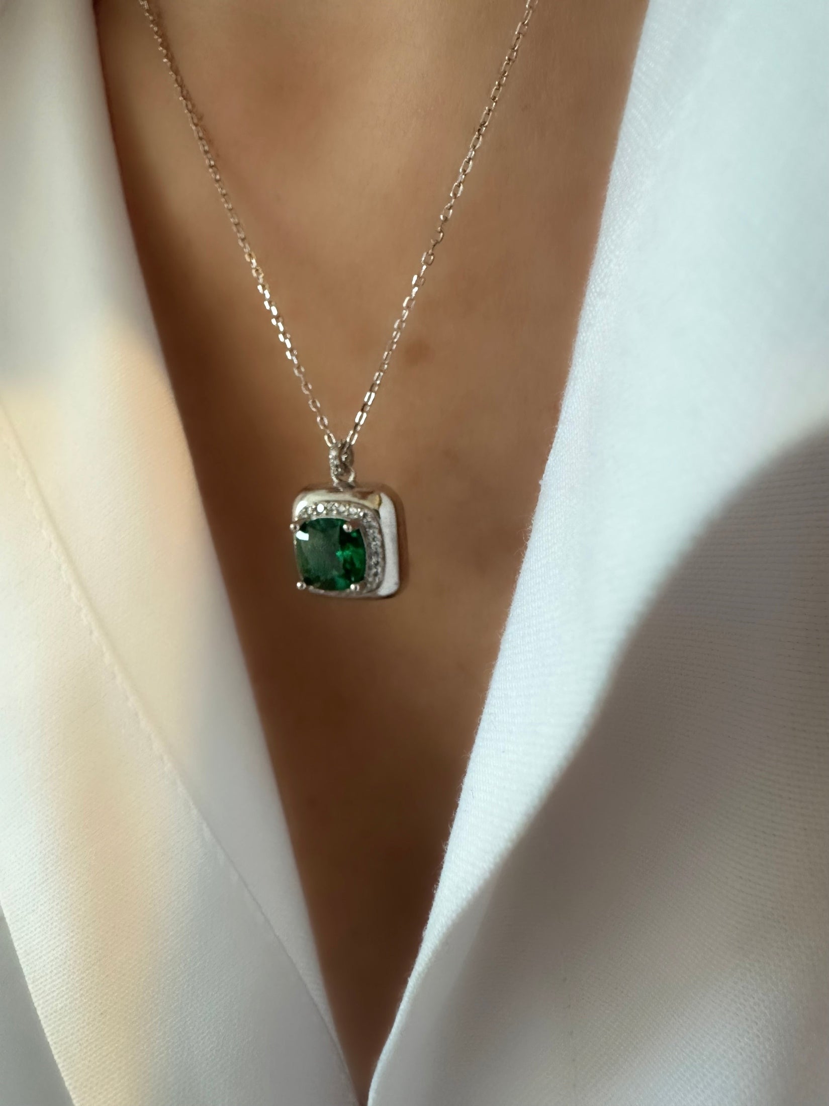 Collar Carly (Verde) (Plata 925) (RBJ*)