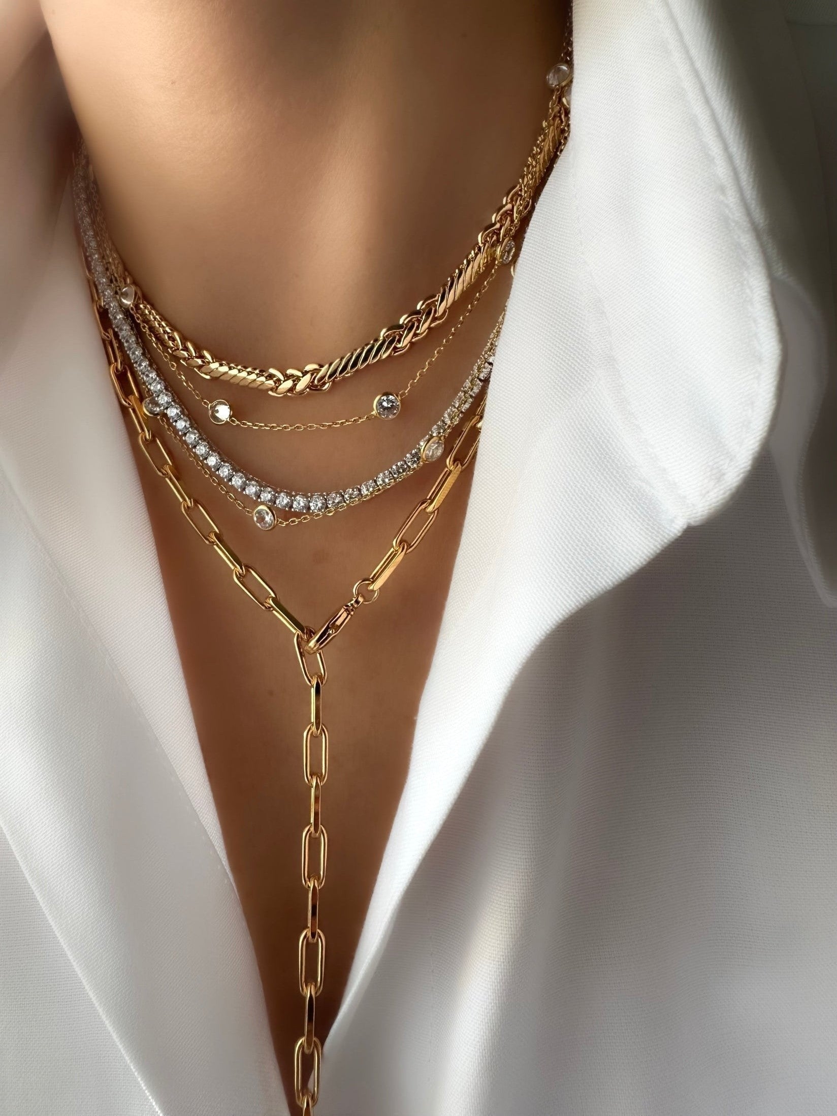 Salem Large Space Necklace (24k Gold Plated Silver)