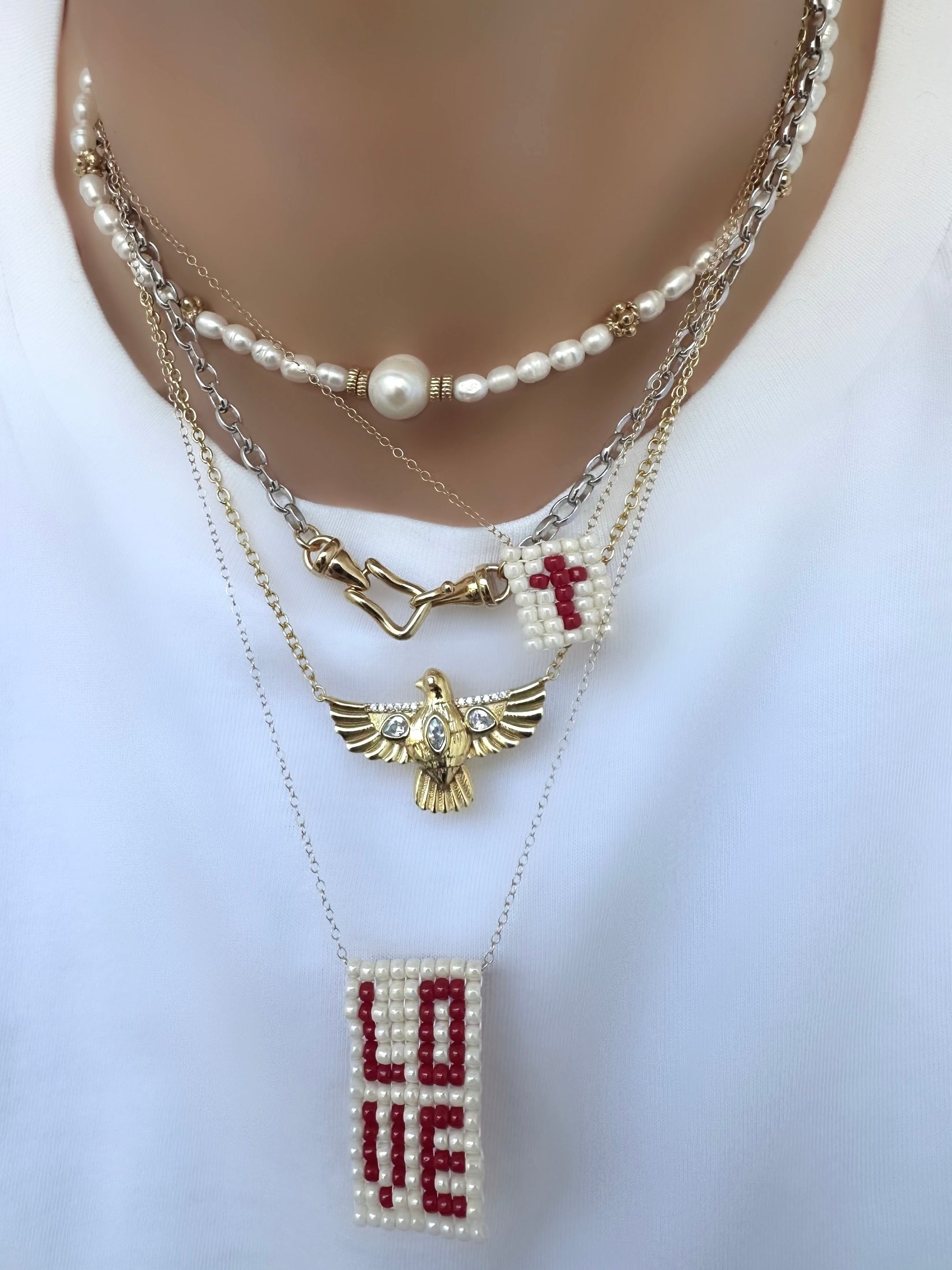 Greta Cruz Necklace (Red)