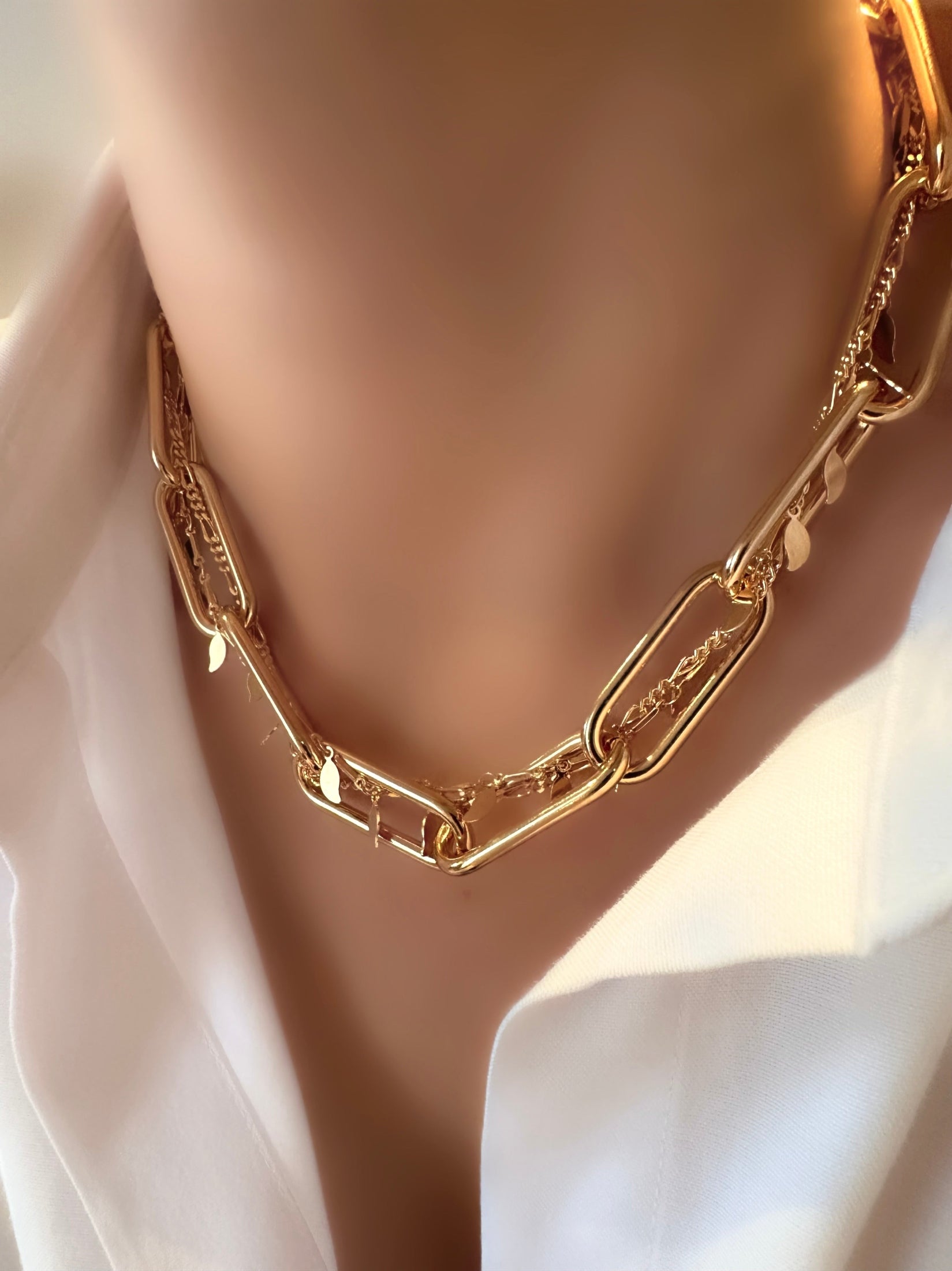 Mixed Leaf Chain Halskette