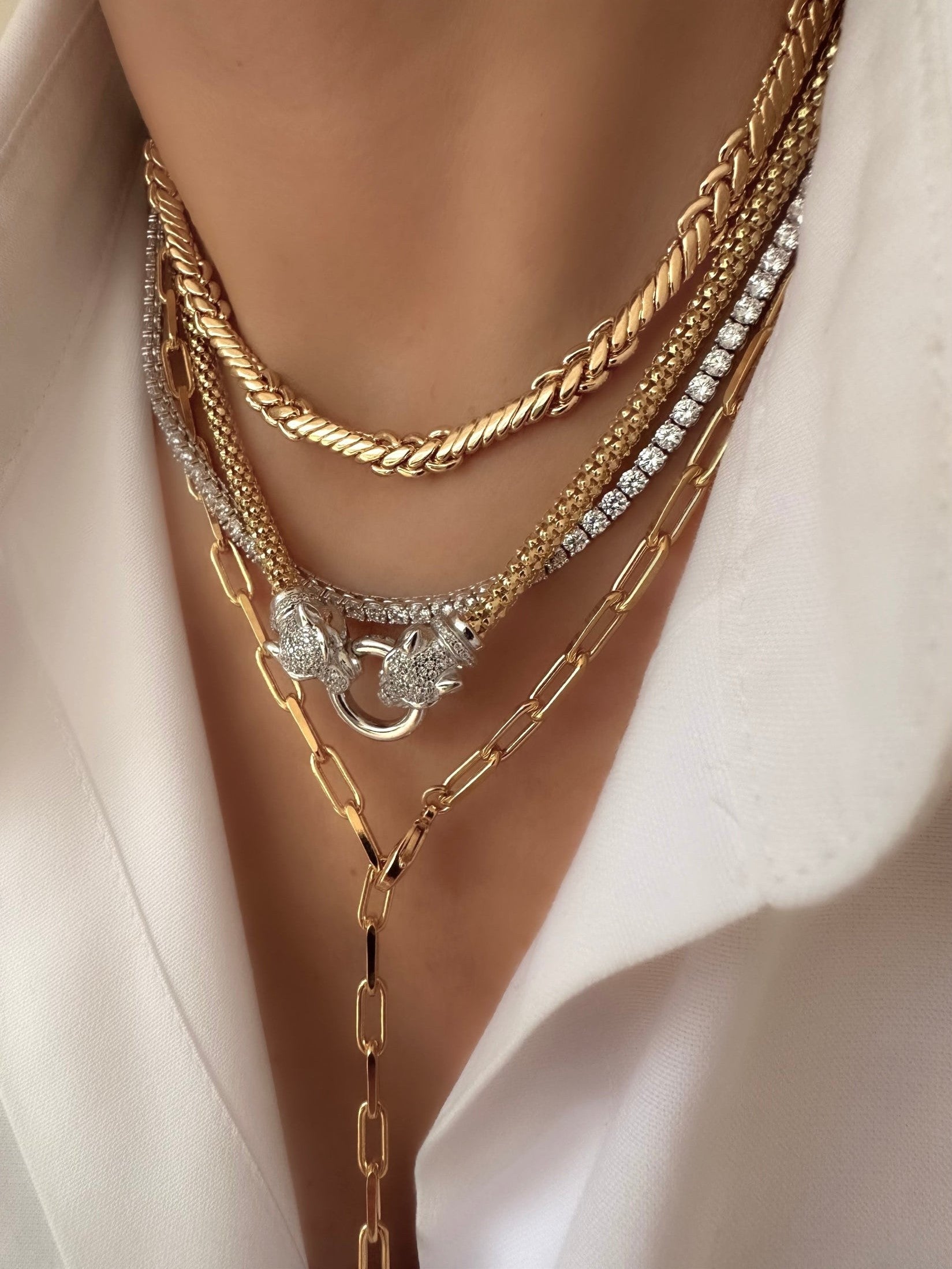 Panther Necklace (925 Sterling Silver plated with 18k Gold)