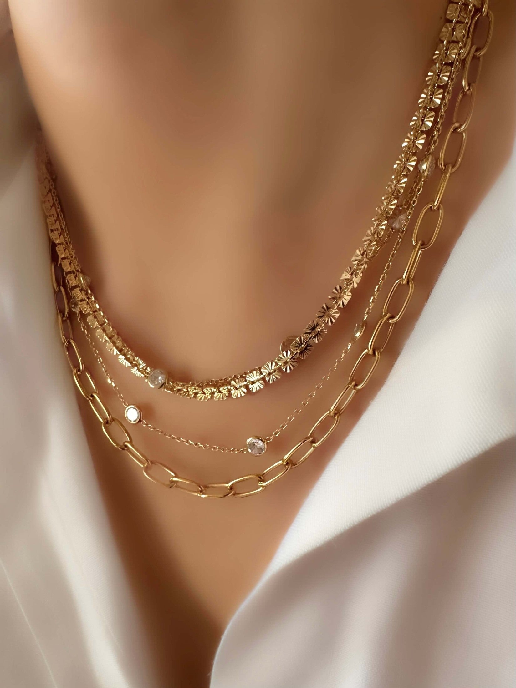 Salem Large Space Necklace (24k Gold Plated Silver)