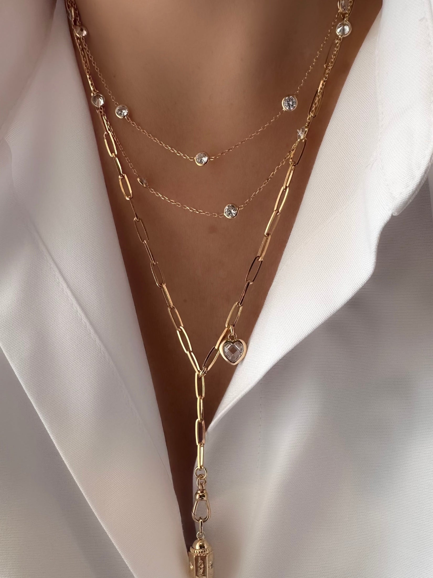 Collar Salem Large Space (Plata 925 bañada oro 24k)