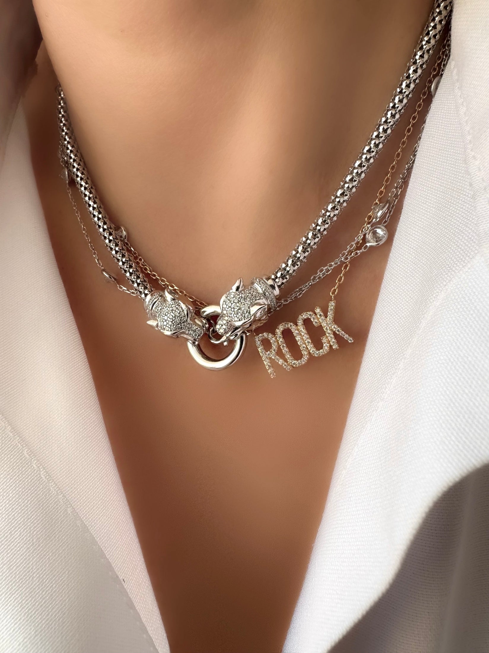 Collar Panteras (Plata de Ley 925)