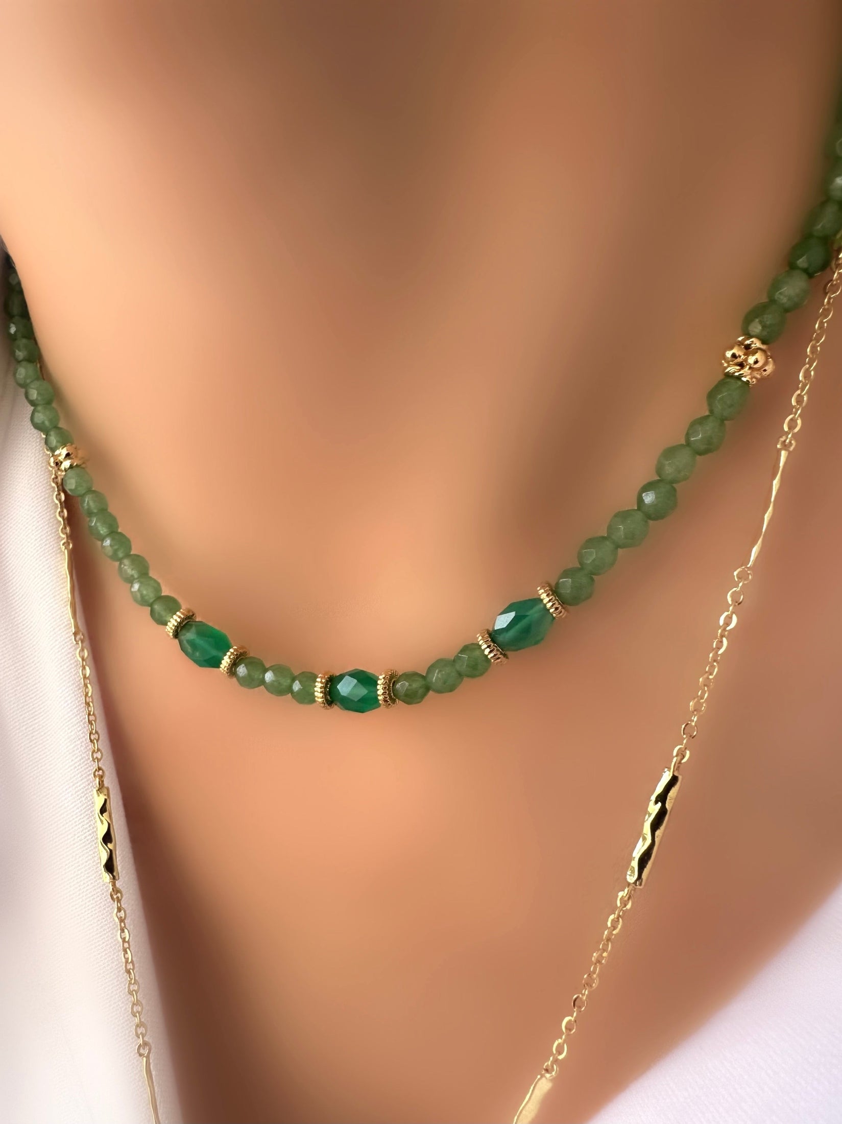 Collar Stones Mint (Aventurina y Onix)