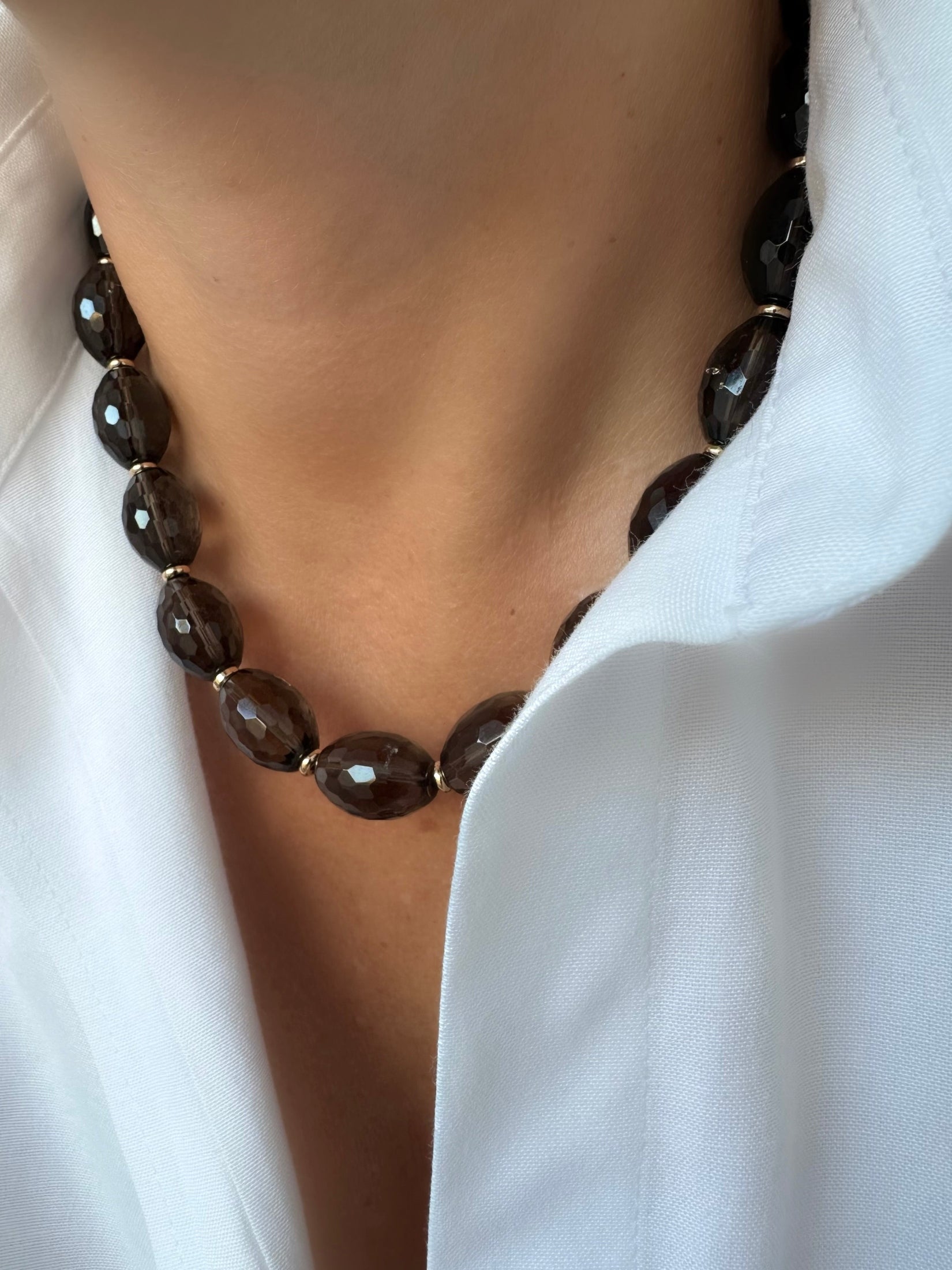 Collar Stones Royal (Cuarzo Ahumado)