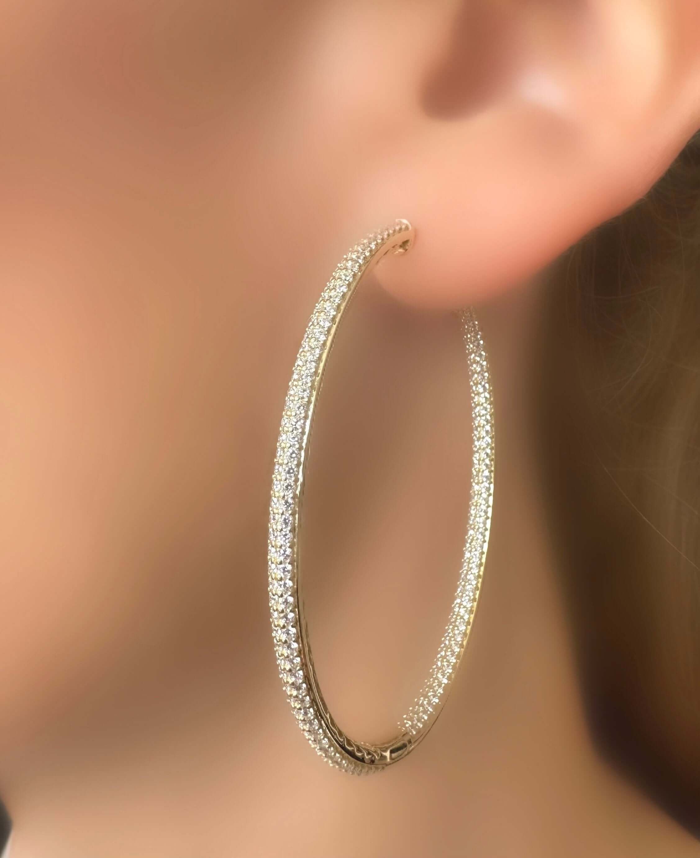 Splendor Oval 60 Creolen (vergoldetes Silber)