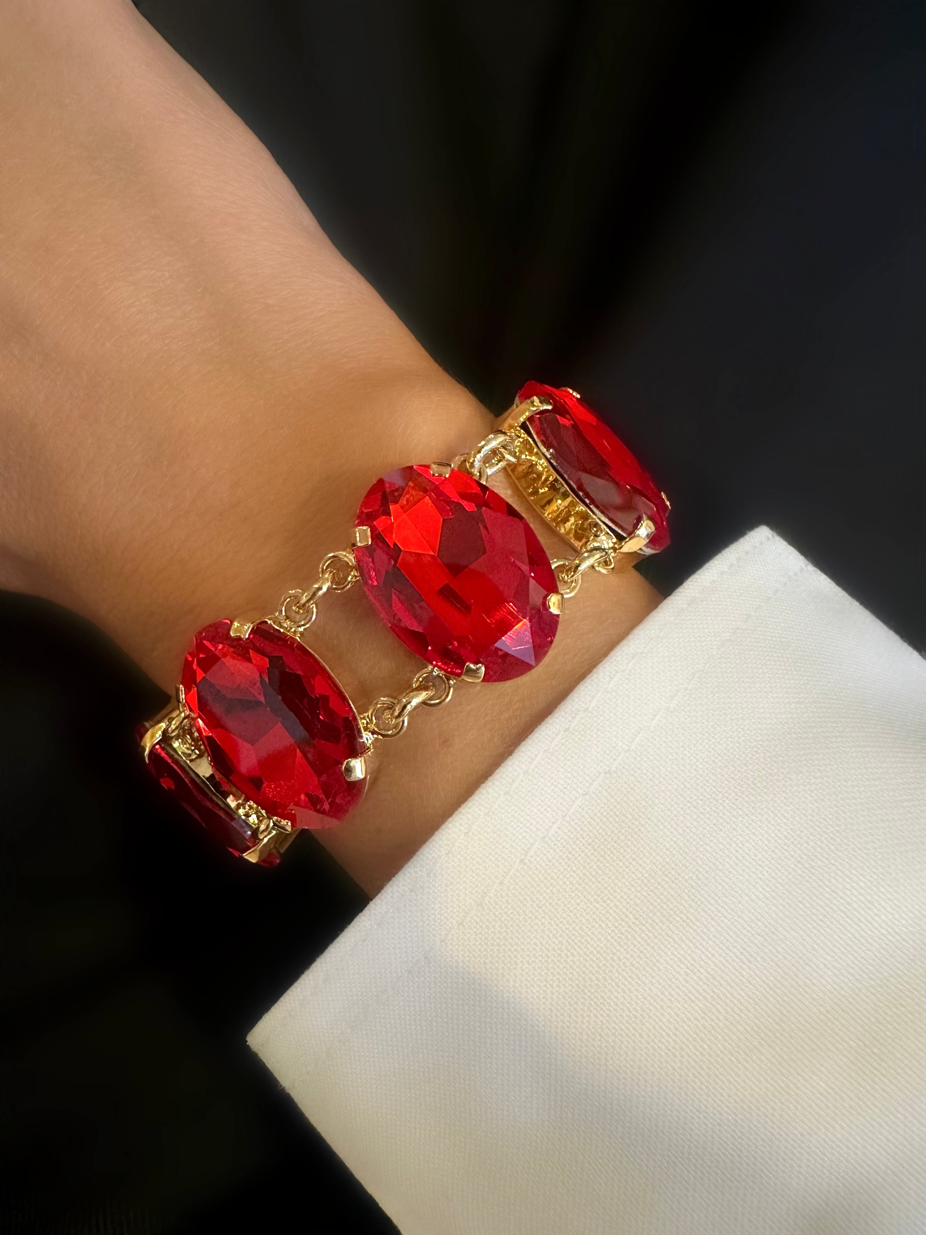 Ovales Raketenarmband (Rot) (RBJ*)