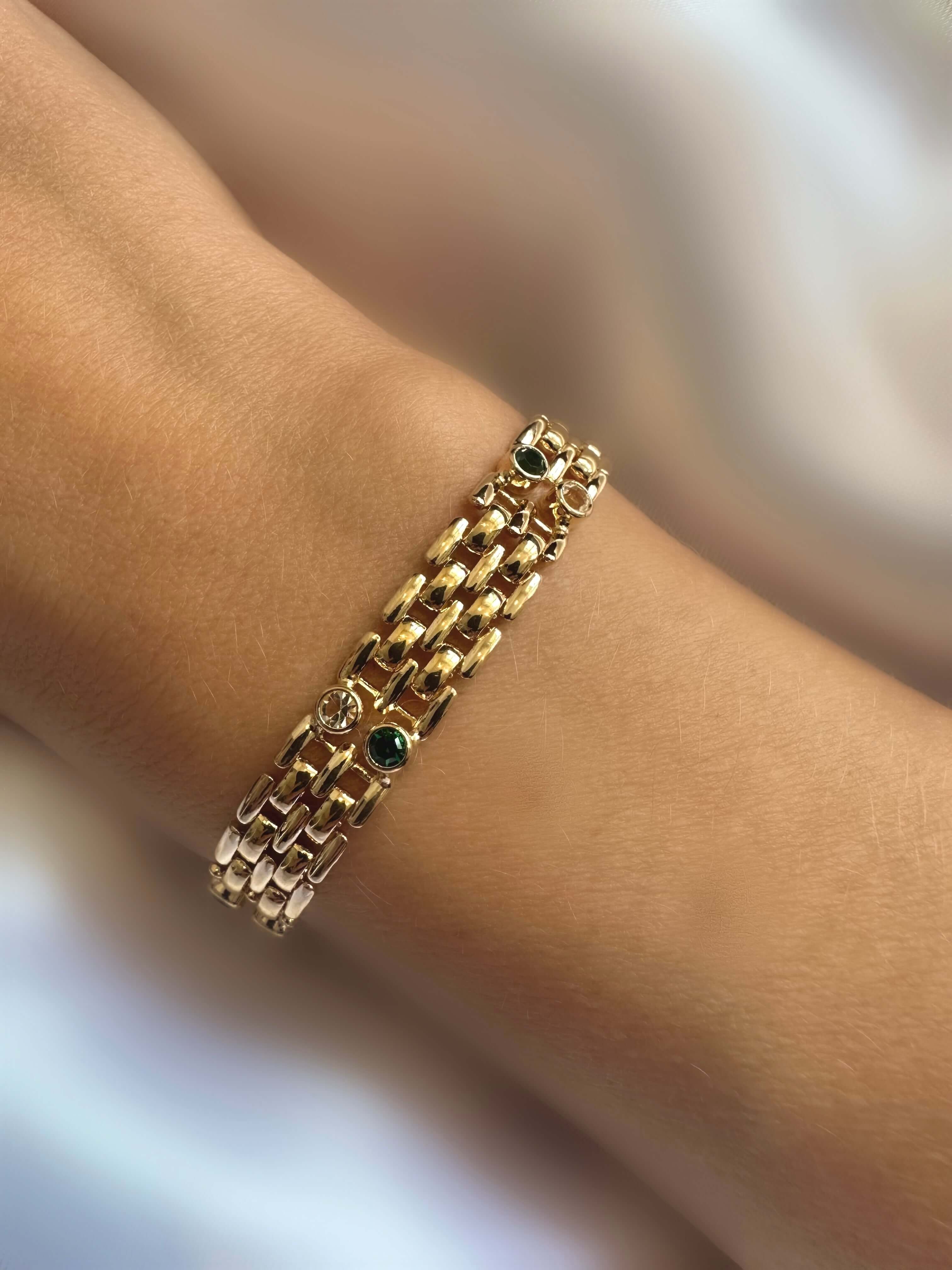 Petite Leoni Crystal Dots Armband (Grün)