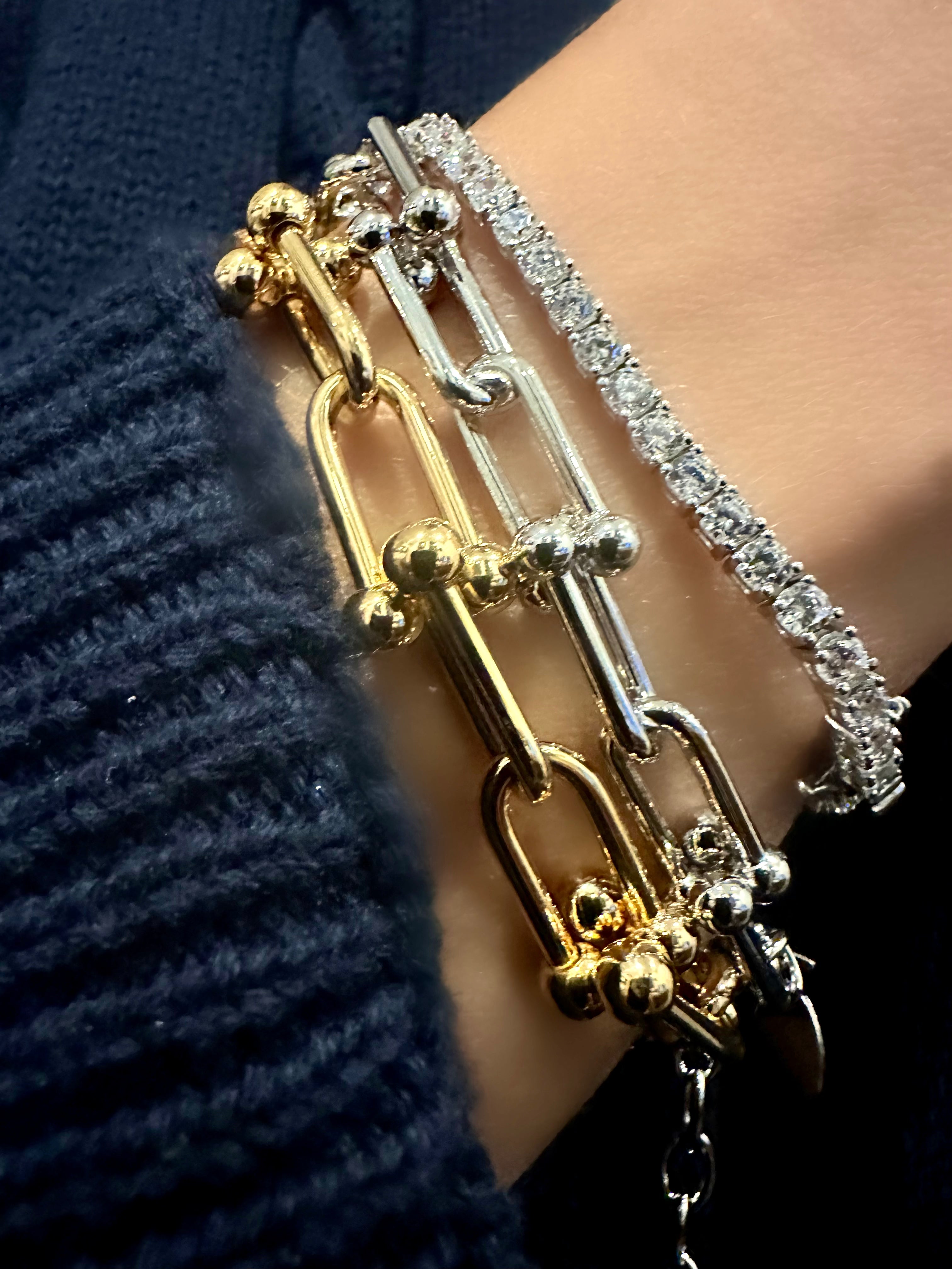 Klassisches Riviere-Armband (3 mm) (925er Silber)