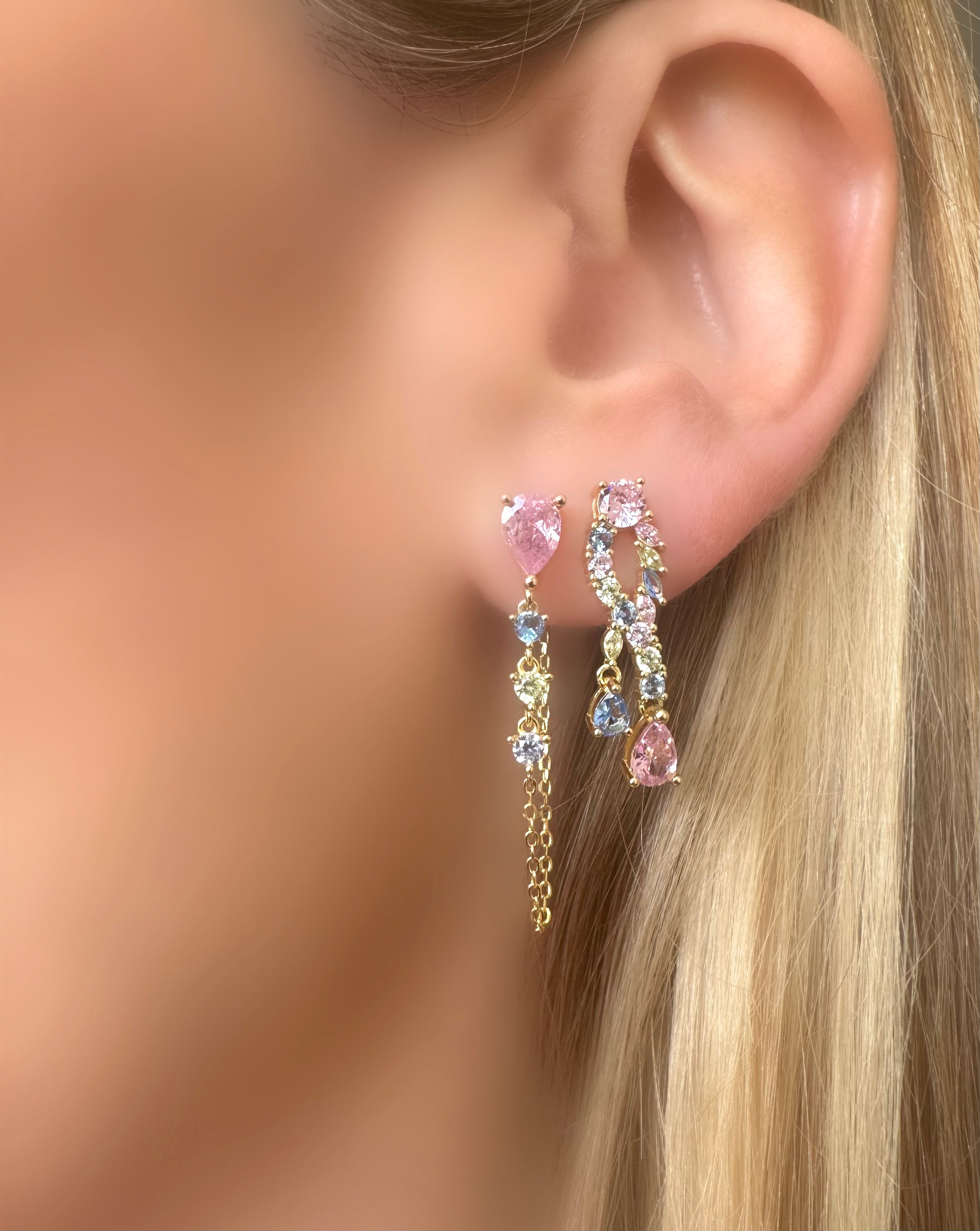 Alone 29 Ballet Earring (Pink) (Gold Plated Silver)