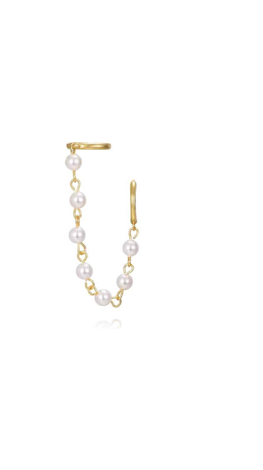 LE MARSHAND® - Joyería en plata 925, chapado en Oro 24K - Arito Lux Cadena de Perlas y Cuff - Diseños propios - Brazaletes, pulseras, collares y pendientes - Joyería online - Mallorca