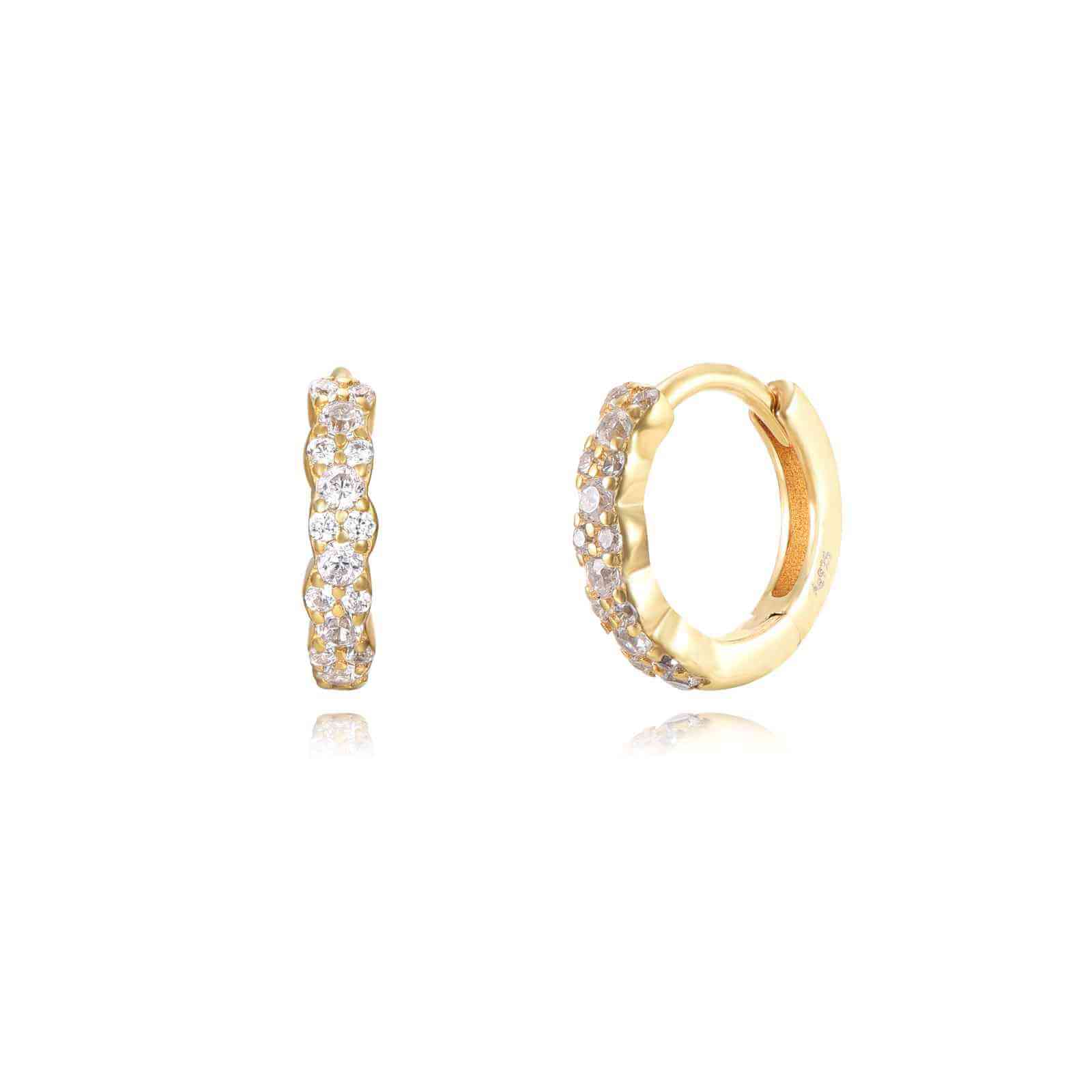 Le Marshand® - Joyería en plata 925, chapado en Oro 24K - Arito Petite Pavé - Diseños propios - Brazaletes, pulseras, collares y pendientes - Joyería online - Mallorca