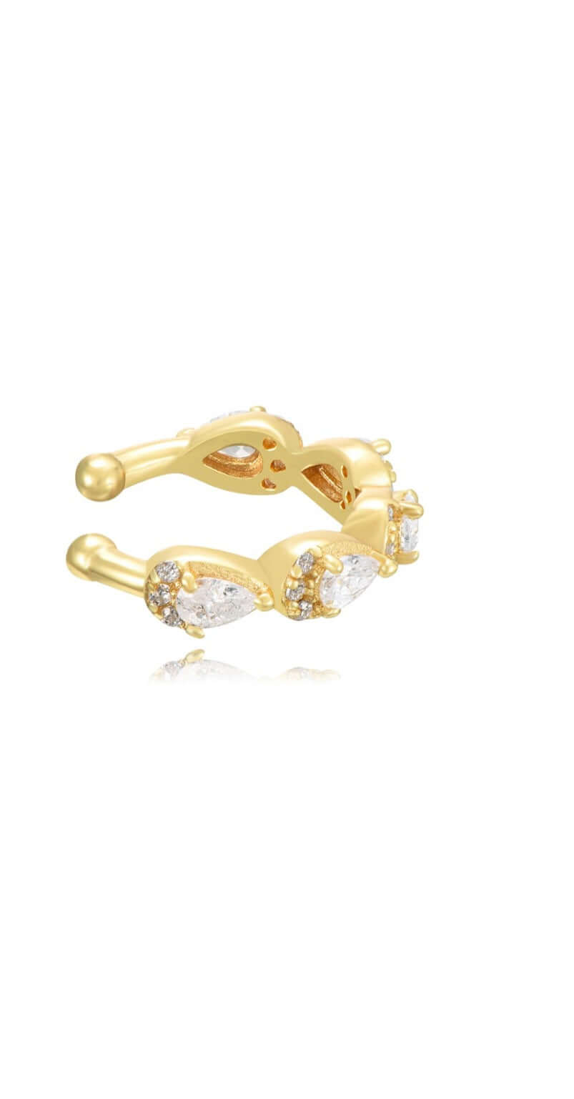 Le Marshand® - Joyería en plata 925, chapado en Oro 24K - Cuff Lux 20 Gotas Blanco - Diseños propios - Brazaletes, pulseras, collares y pendientes - Joyería online - Mallorca