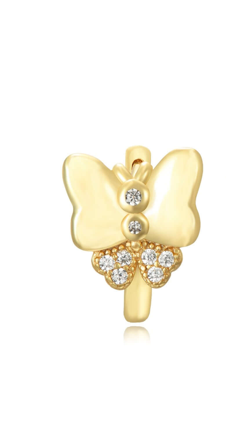 Le Marshand® - Joyería en plata 925, chapado en Oro 24K - Arito Mariposa lacito - Diseños propios - Brazaletes, pulseras, collares y pendientes - Joyería online - Mallorca