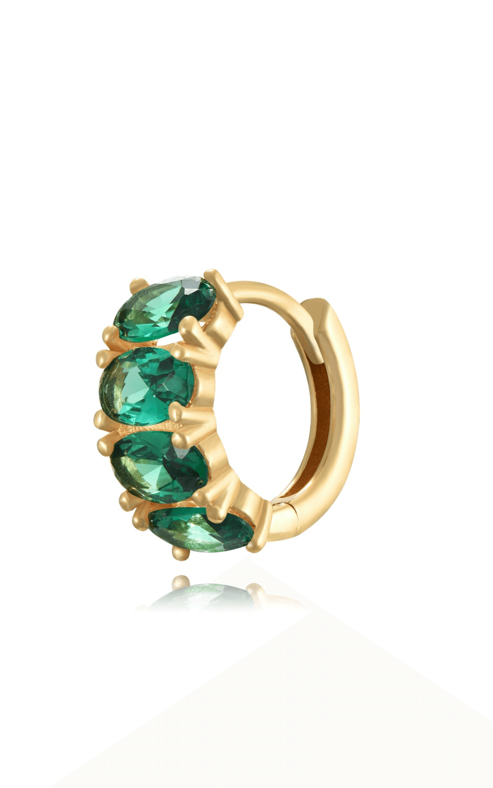 Le Marshand® - Joyería en plata 925, chapado en Oro 24K - Arito Eggys Verde (Plata bañada oro) - Diseños propios - Brazaletes, pulseras, collares y pendientes - Joyería online - Mallorca