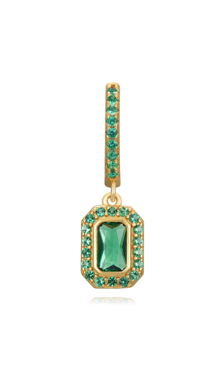 Le Marshand® - Joyería en plata 925, chapado en Oro 24K - Arito Broche verde - Diseños propios - Brazaletes, pulseras, collares y pendientes - Joyería online - Mallorca