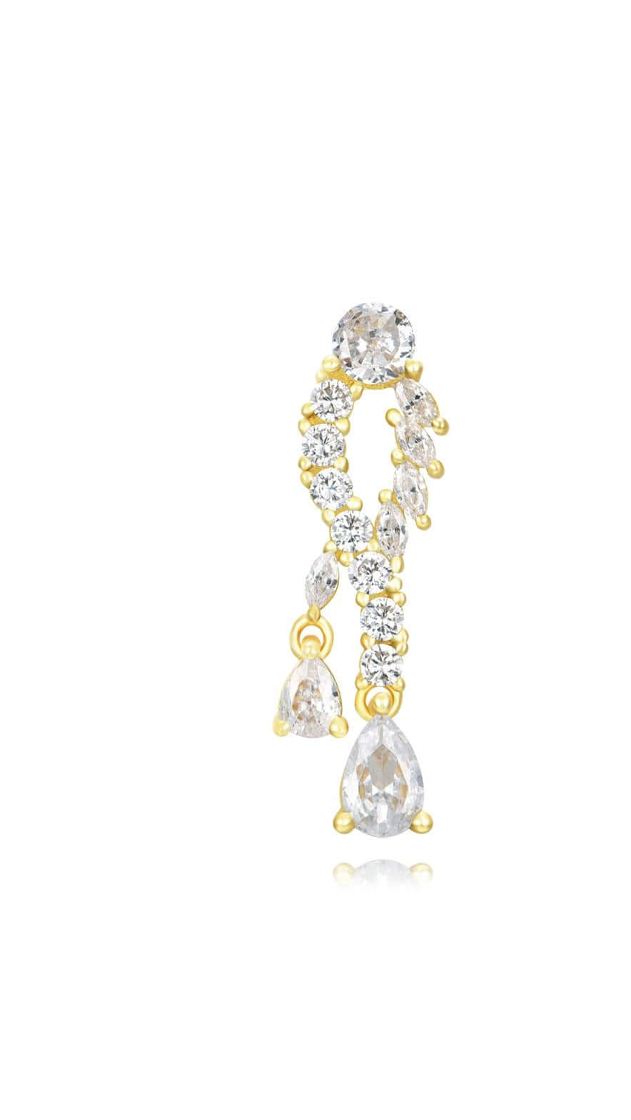 Le Marshand® - Joyería en plata 925, chapado en Oro 24K - Pendiente Alone 29 Ballet (Plata bañada oro) - Diseños propios - Brazaletes, pulseras, collares y pendientes - Joyería online - Mallorca