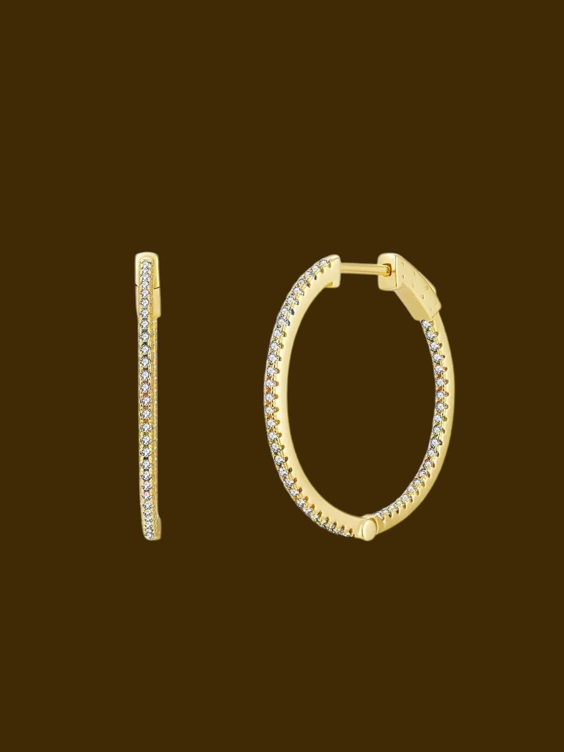 Aros City 35 (Plata 925 bañada oro 18k) - LE MARSHAND™