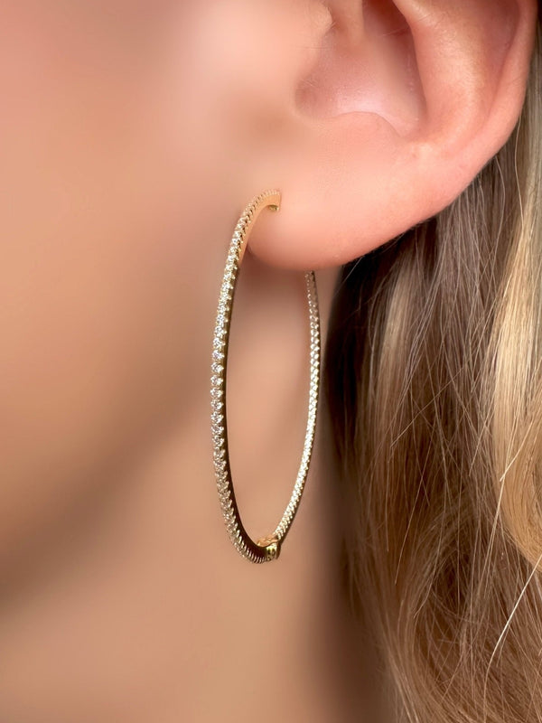 Aros City 50 (Plata 925 bañada oro 18k) - LE MARSHAND™