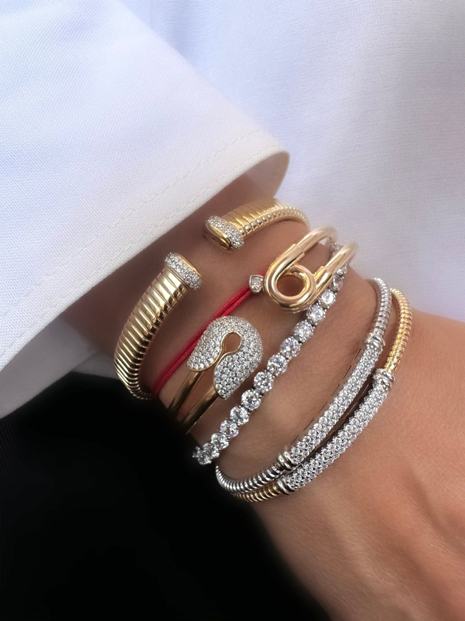 Brazalete Cruise Open (Plata 925 bañada Oro 18k) - LE MARSHAND™