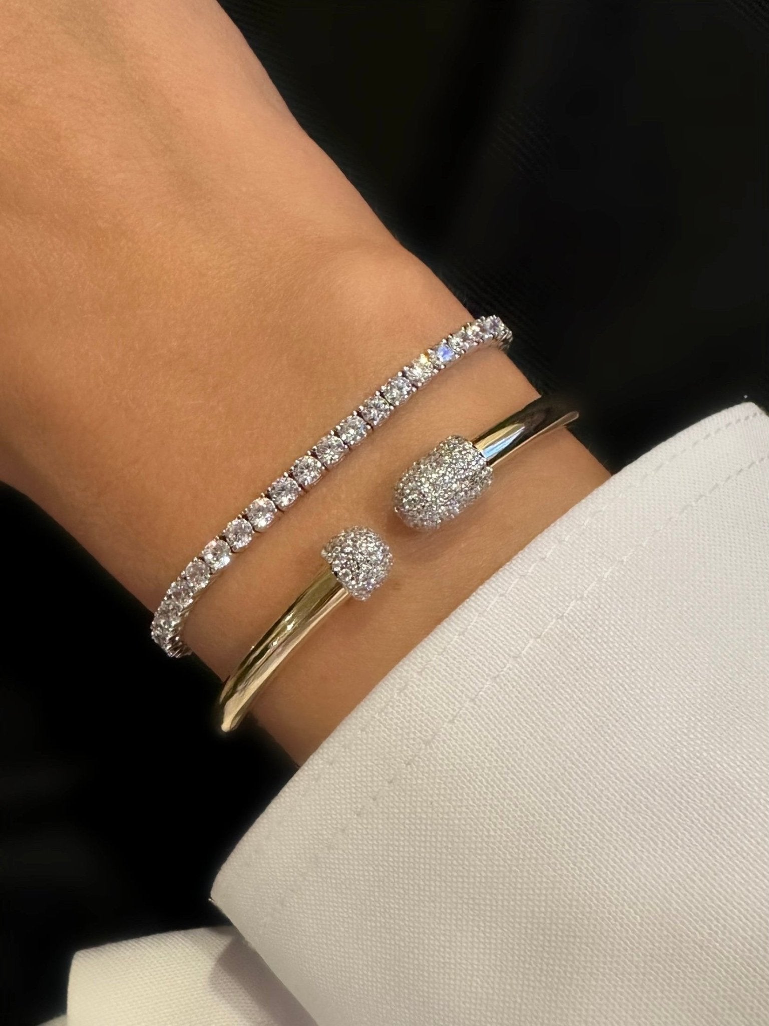 Brazalete Diana (Plata 925 bañada Oro 18k) - LE MARSHAND™