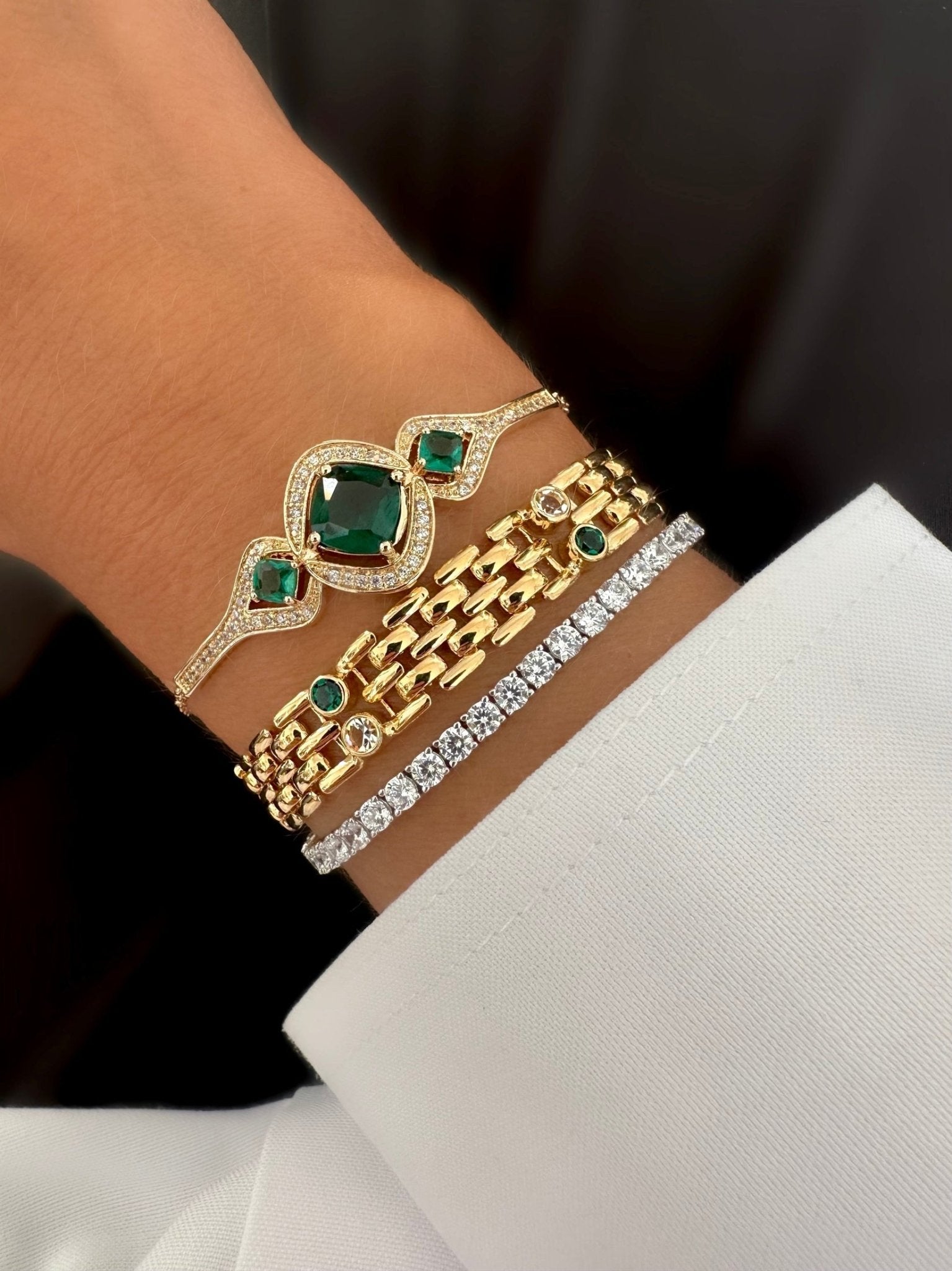 Brazalete Leoni Cristal Dots (Verde) - LE MARSHAND™